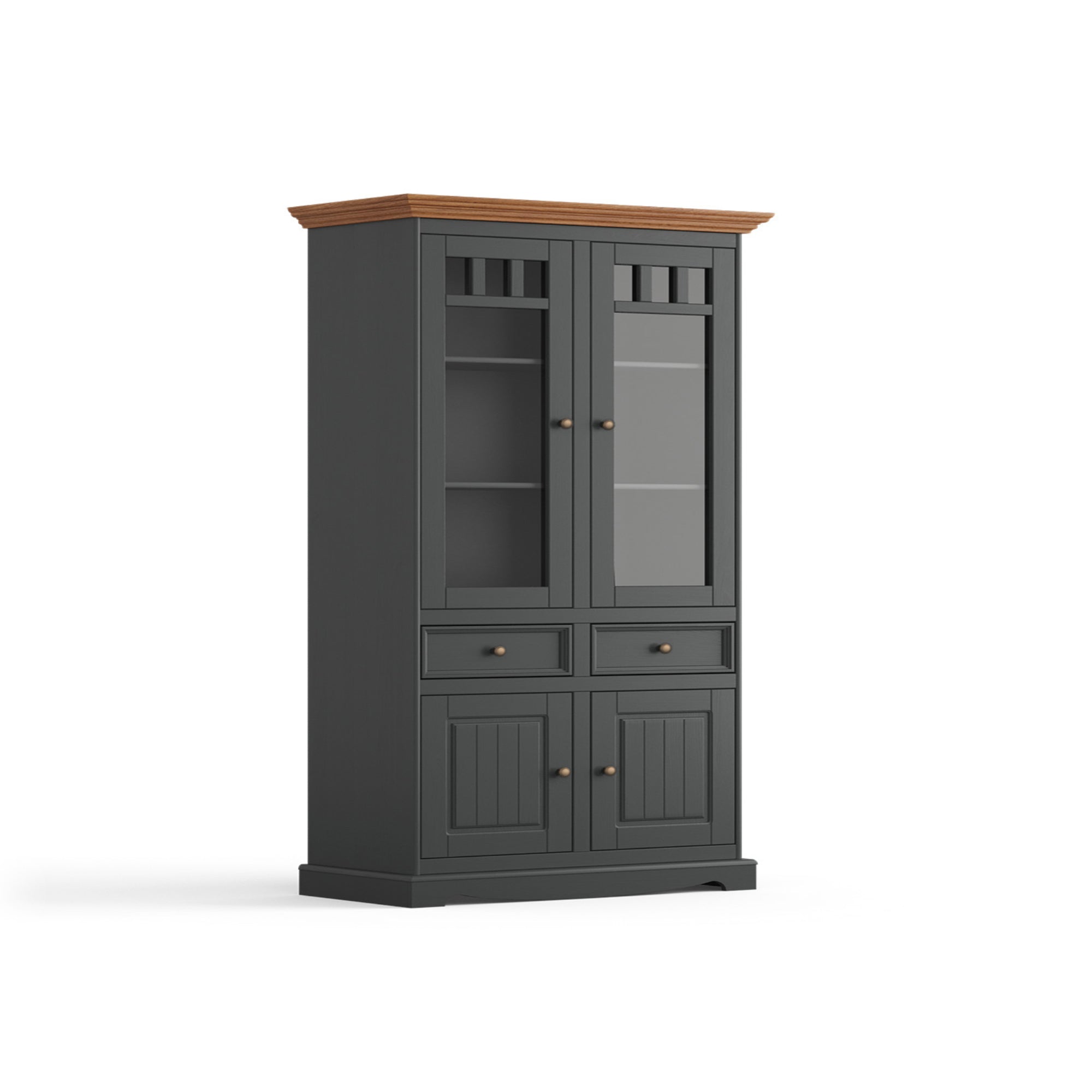 Vitrine Belluno 44,2x190 cm, Material: Massives Kiefernholz