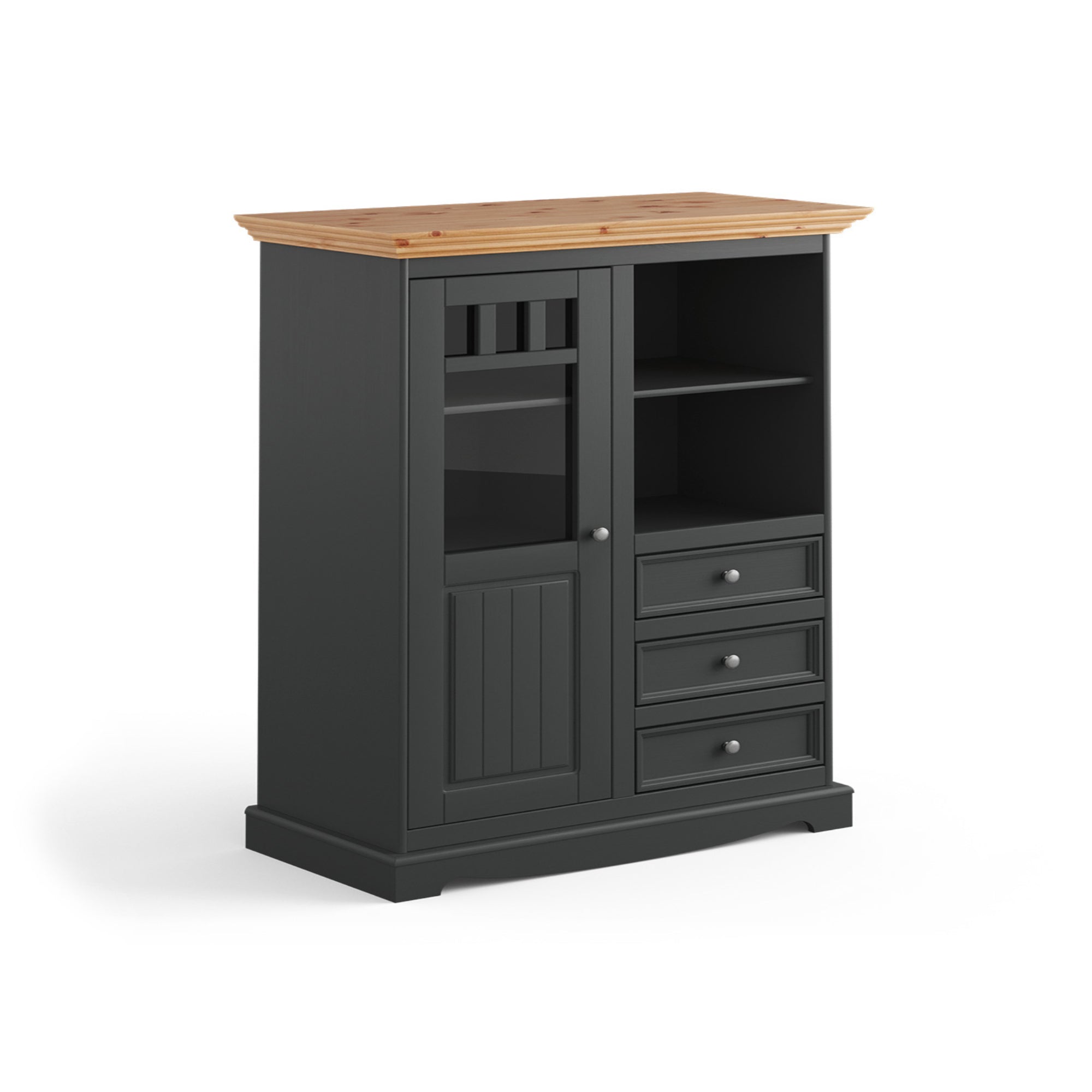 Vitrine Belluno 44,2x130,3 cm Material: Massives Kiefernholz