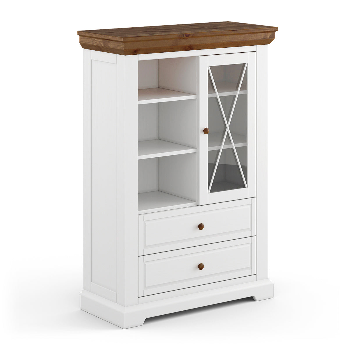 Vitrine Marone 41,2x139,8 cm, Material: Massives Kiefernholz