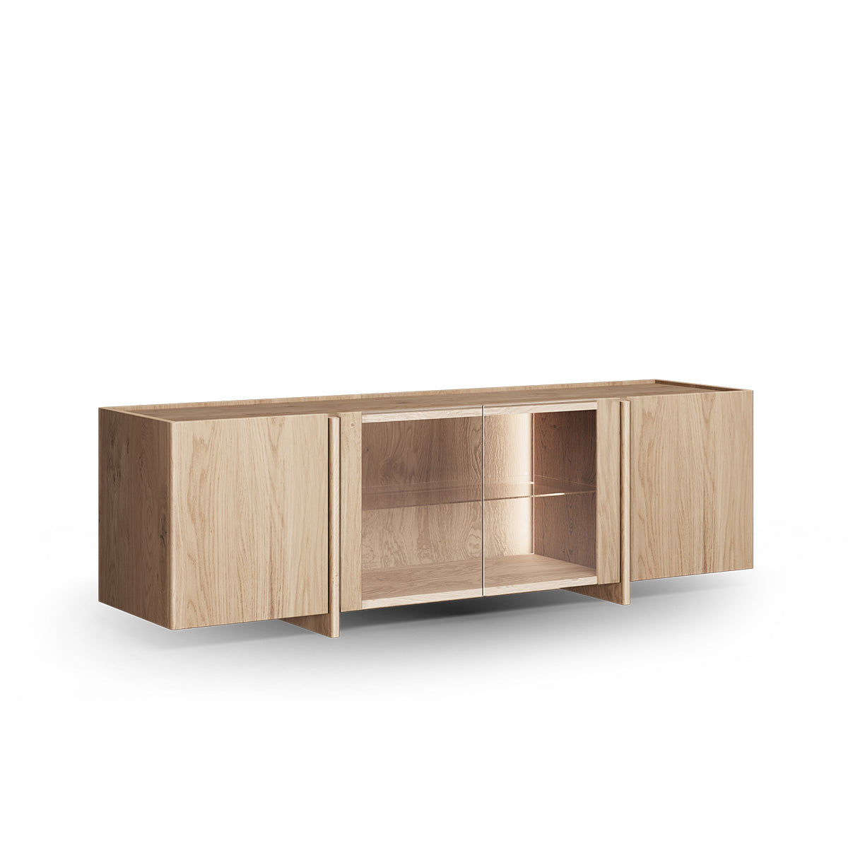 TV Kommode Tivoli 180x46 cm mit Glas, Material: Auswahlmöglichkeit