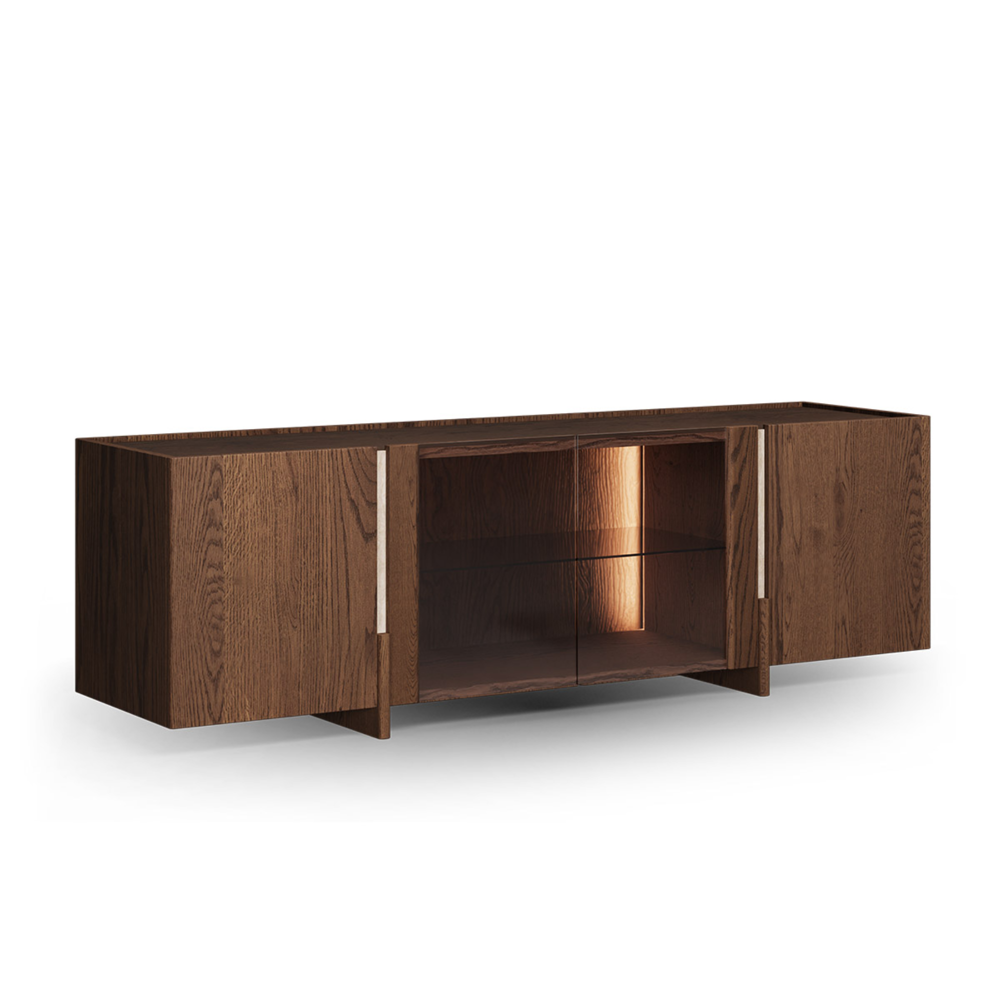 TV Kommode Tivoli 180x46 cm mit Glas, Material: Auswahlmöglichkeit