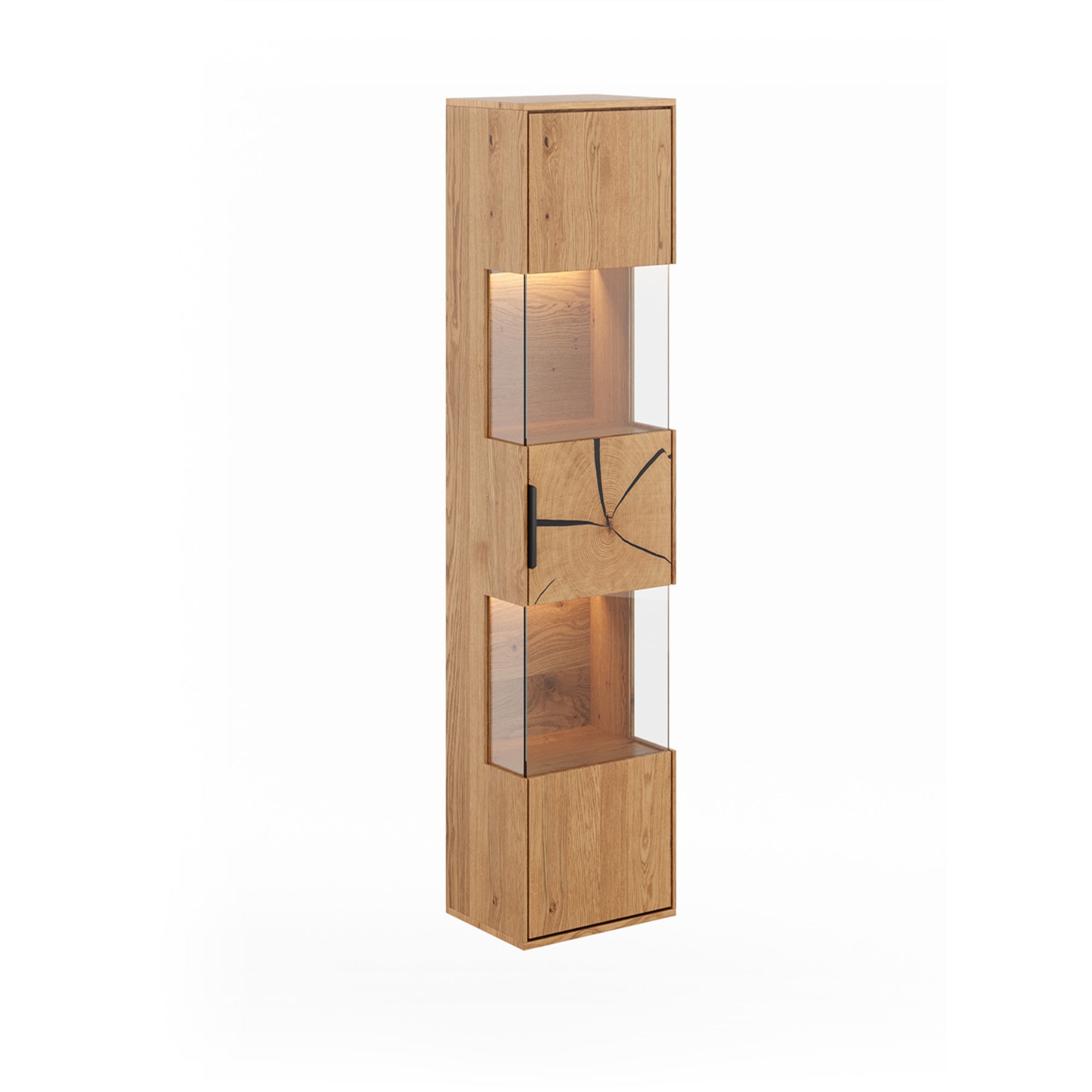 Vitrine Tirano 33x142 cm, Material: Massivholz Eiche
