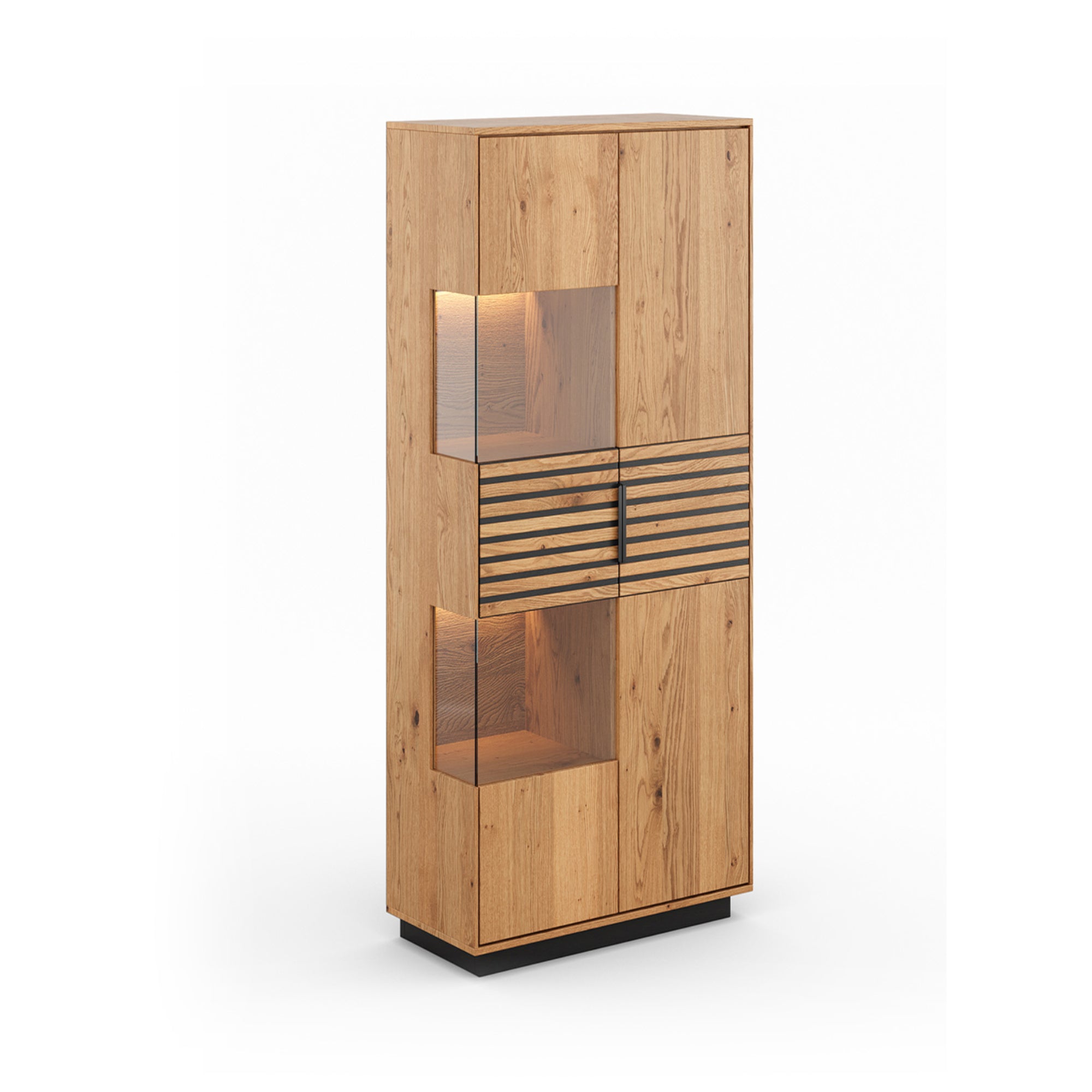 Vitrine Tirano 39x147 cm, Material: Massivholz Eiche