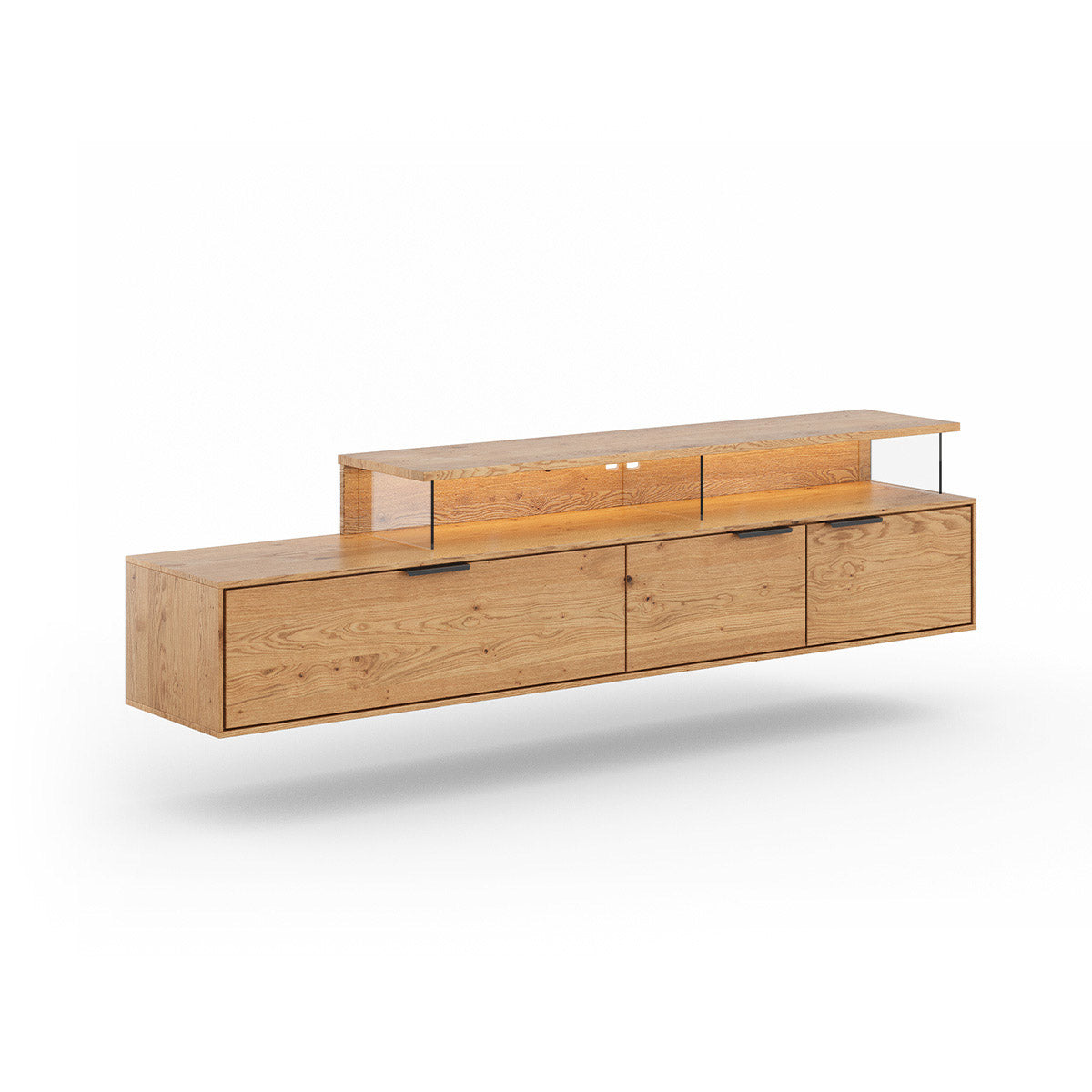 TV Kommode Tirano 200x39 cm, Material: Massivholz Eiche