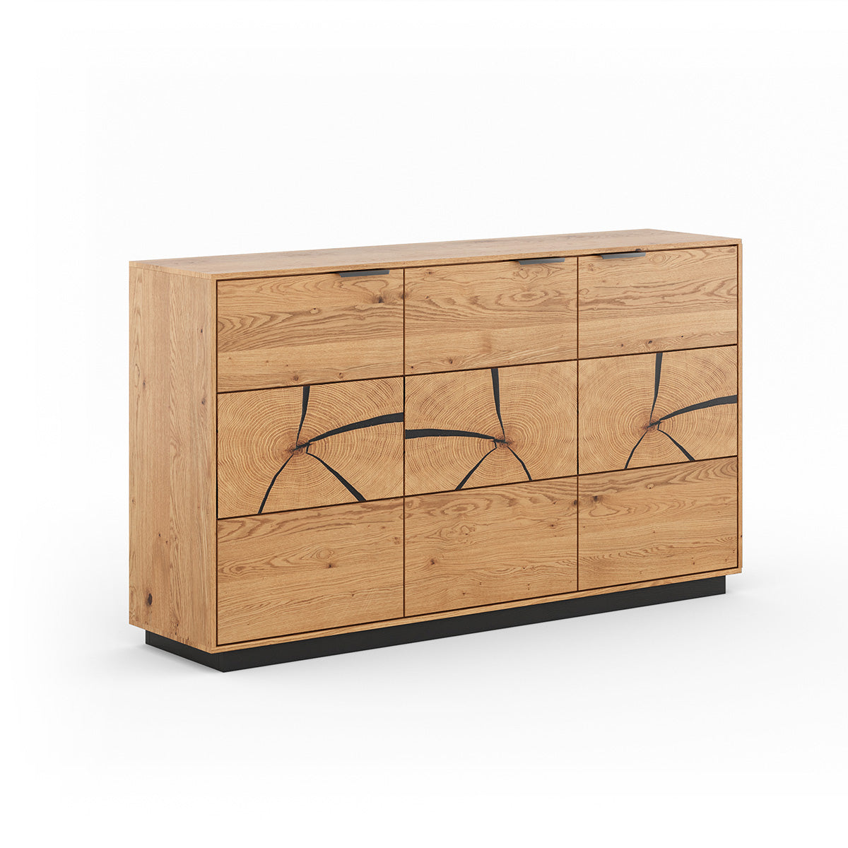 Kommode Tirano 154x39 cm, Material: Massivholz Eiche