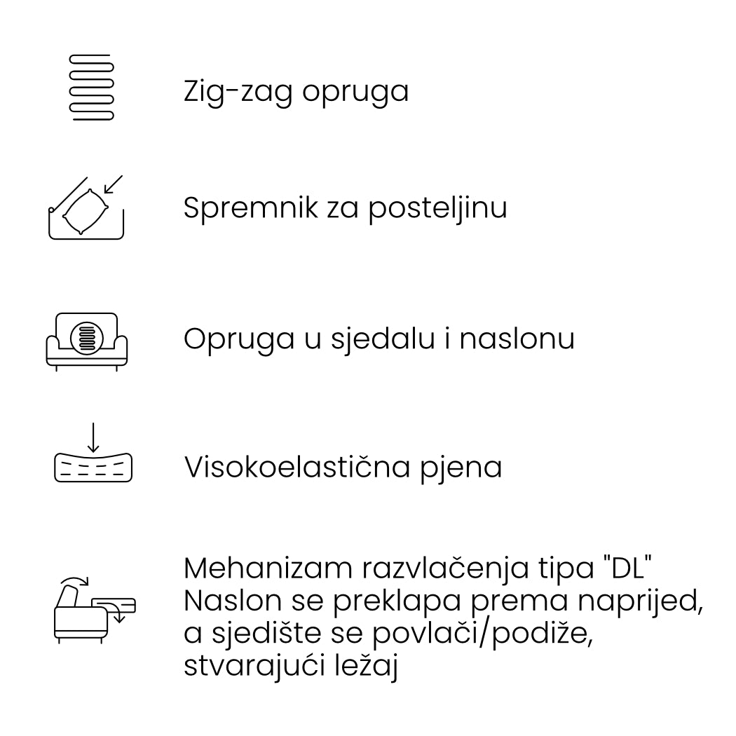 Sofa Mojave 253x120cm, Material: Auswahl möglich