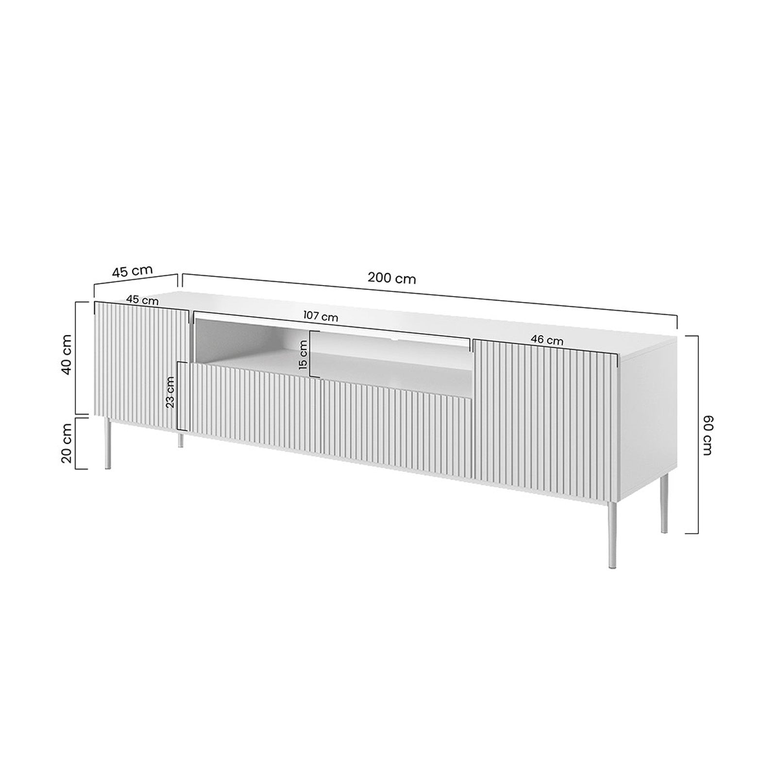 Kommode Nicole 200cm, Material: MDF