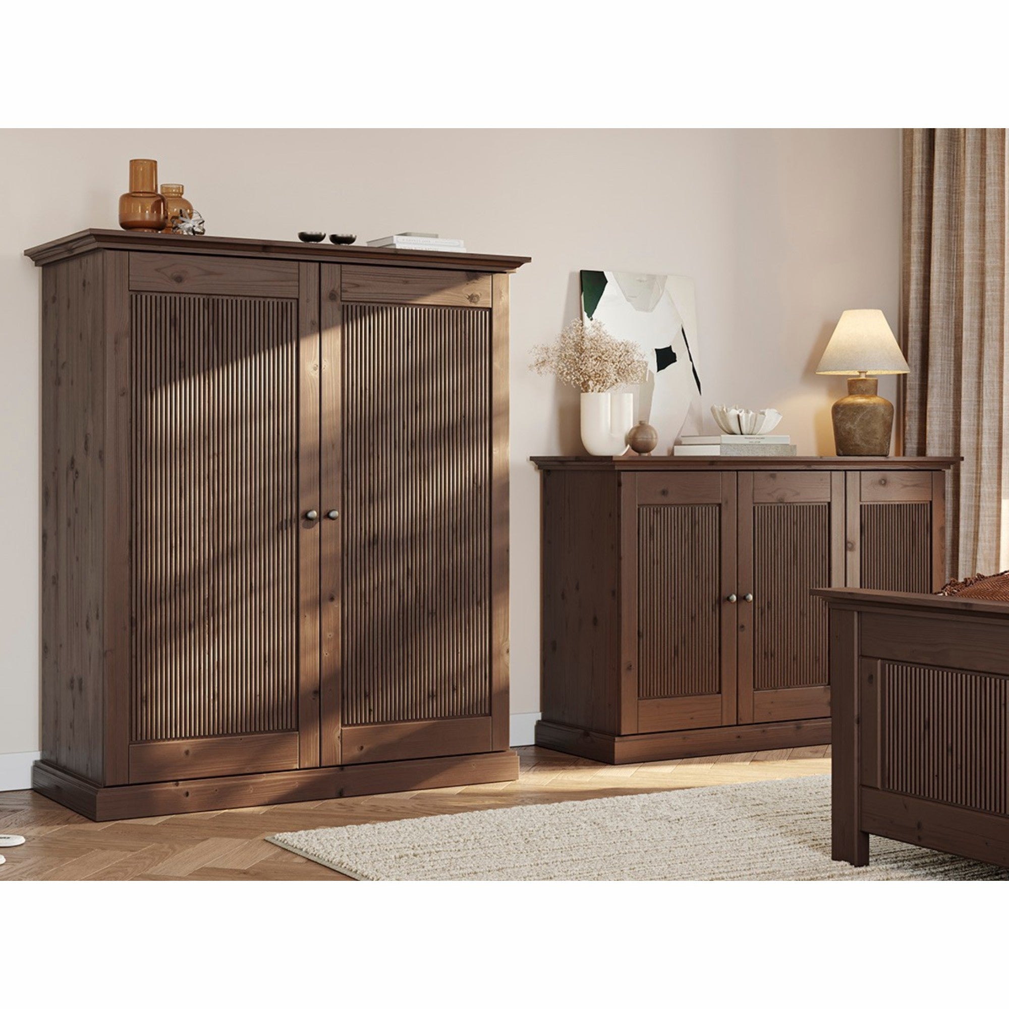 Kommode Rosella 141,7x45 cm, Material: Massiv Kiefernholz