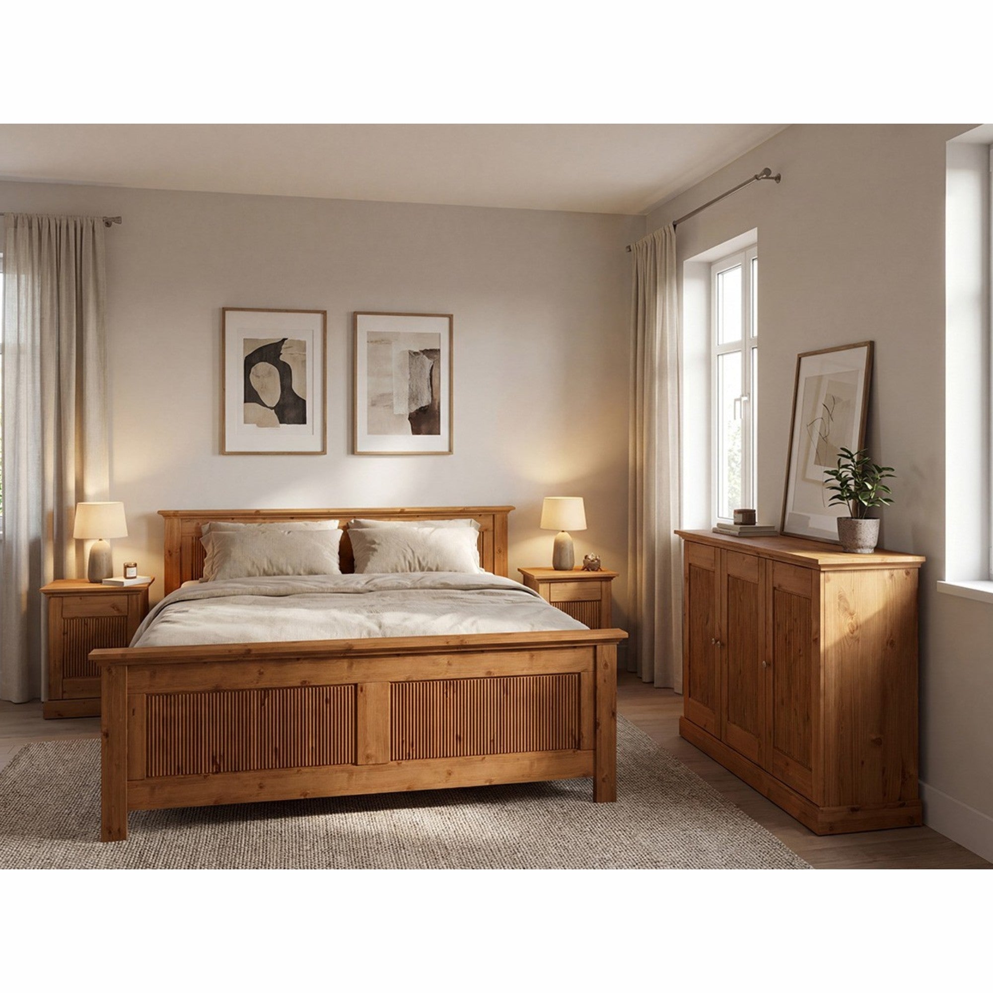 Kommode Rosella 141,7x45 cm, Material: Massiv Kiefernholz