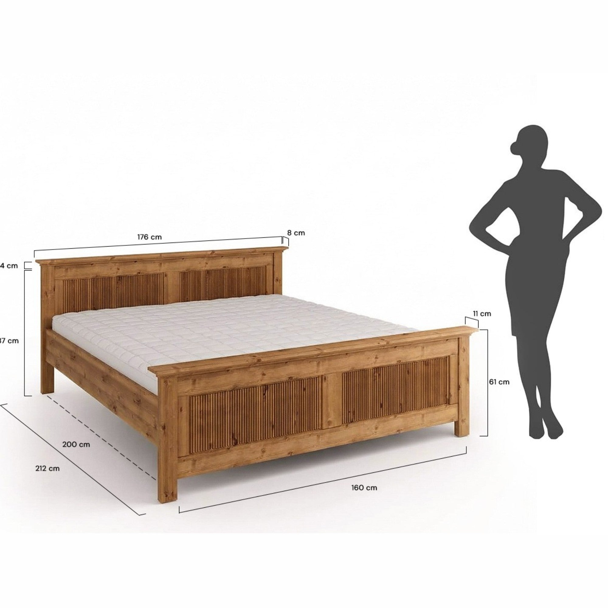 Das Bett Rosella, Material: Massiv Kiefernholz
