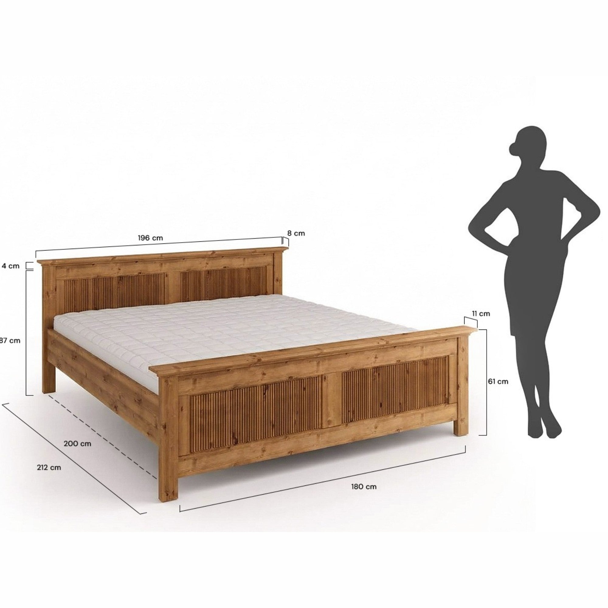 Das Bett Rosella, Material: Massiv Kiefernholz
