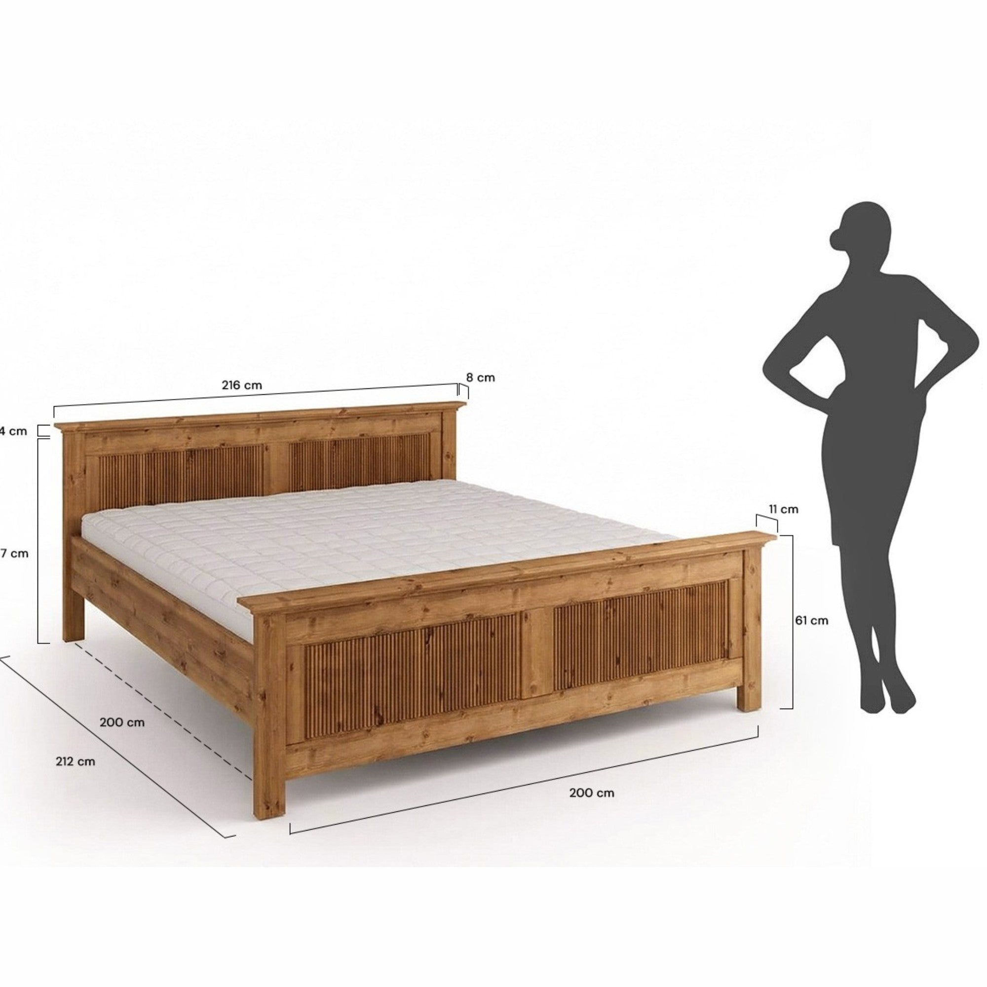 Das Bett Rosella, Material: Massiv Kiefernholz