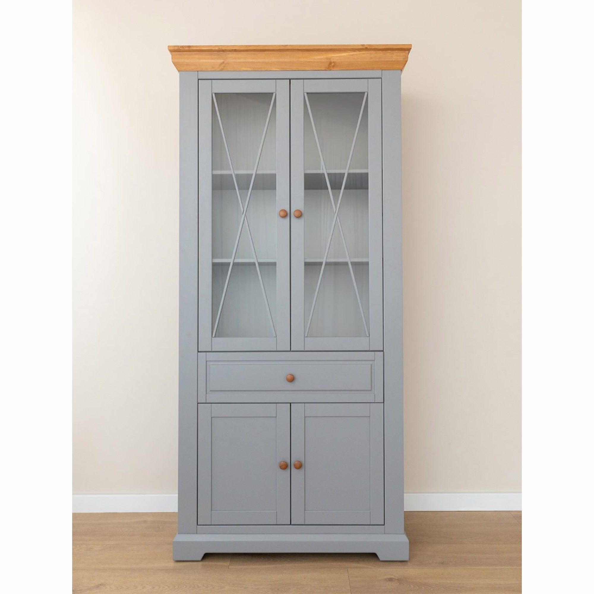 Vitrine Marone 41,2x199,7 cm, Material: Massives Kiefernholz