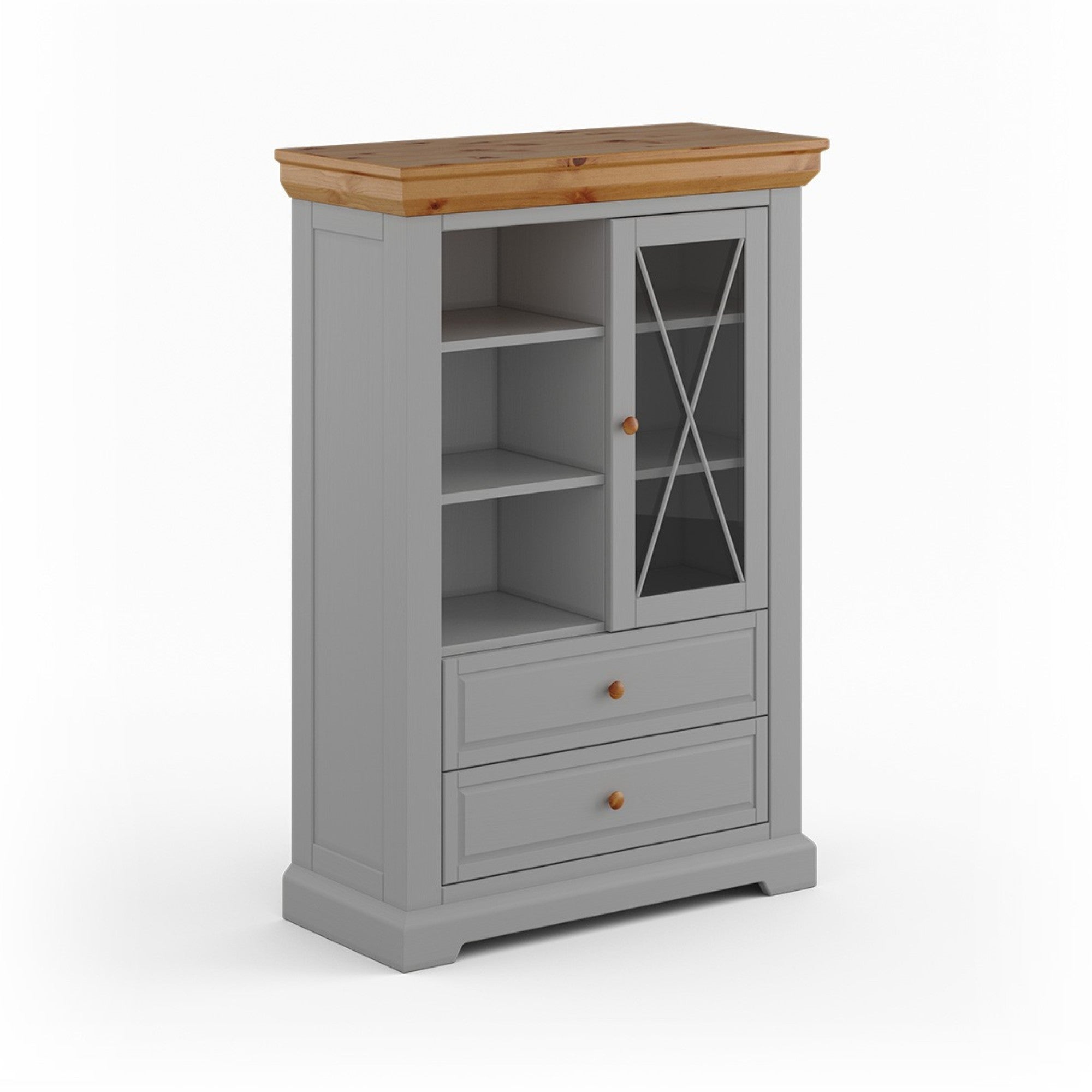 Vitrine Marone 41,2x139,8 cm, Material: Massives Kiefernholz