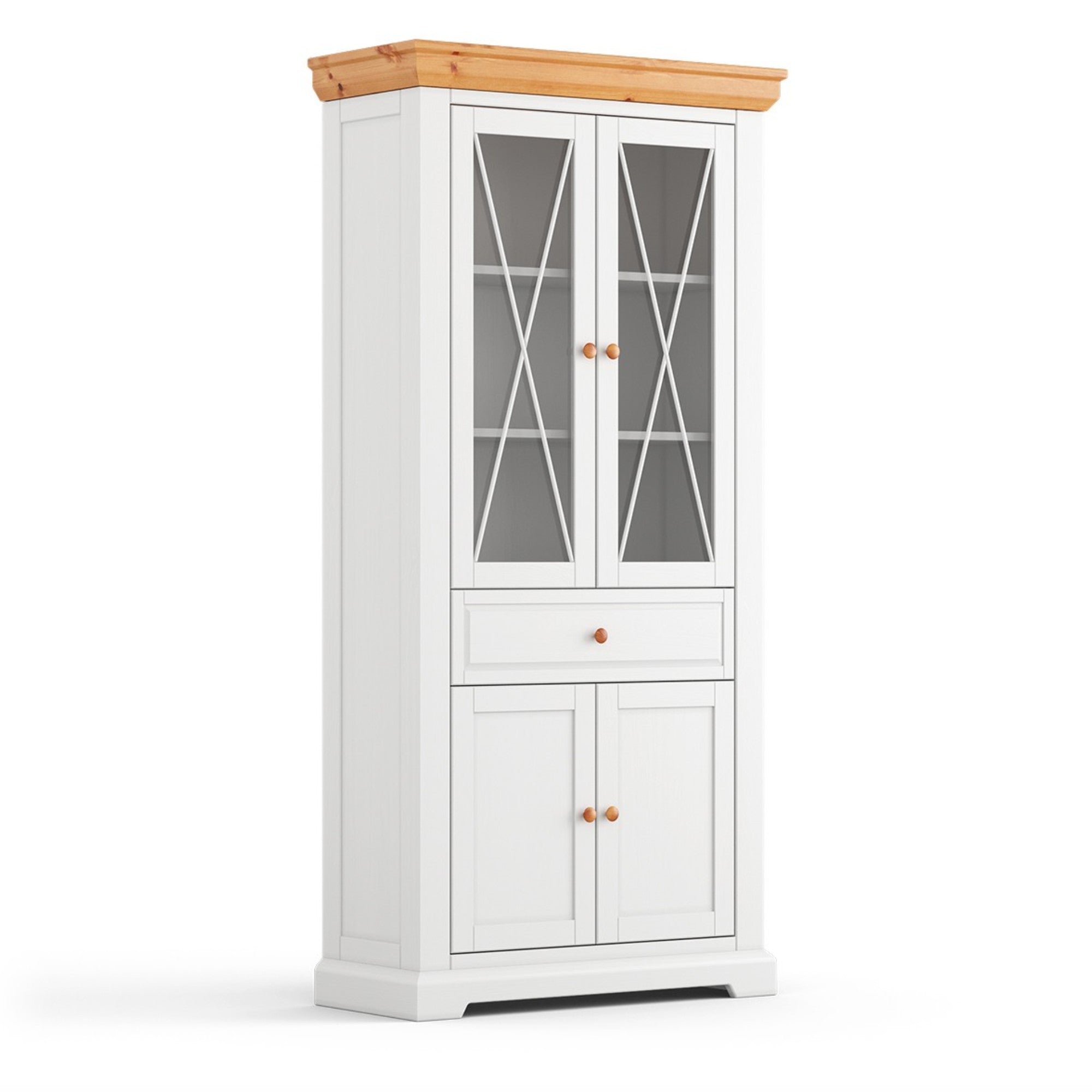Vitrine Marone 41,2x199,7 cm, Material: Massives Kiefernholz