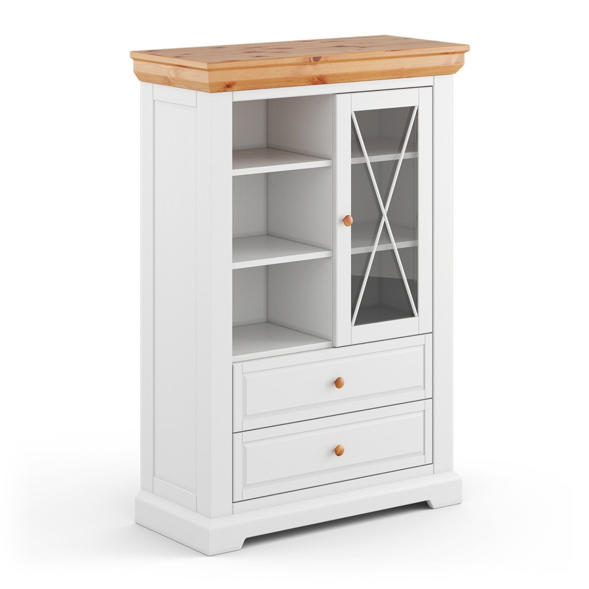 Vitrine Marone 41,2x139,8 cm, Material: Massives Kiefernholz