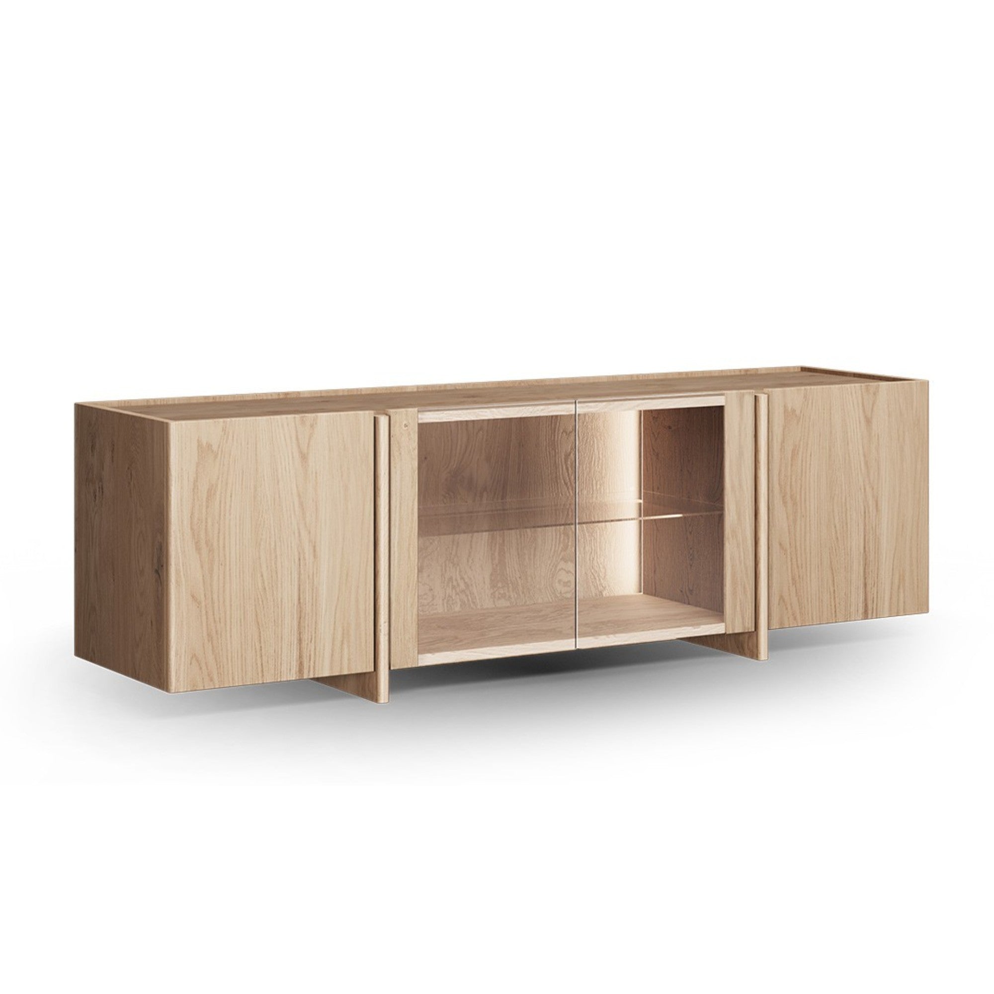 TV Kommode Tivoli 180x46 cm mit Glas, Material: Auswahlmöglichkeit