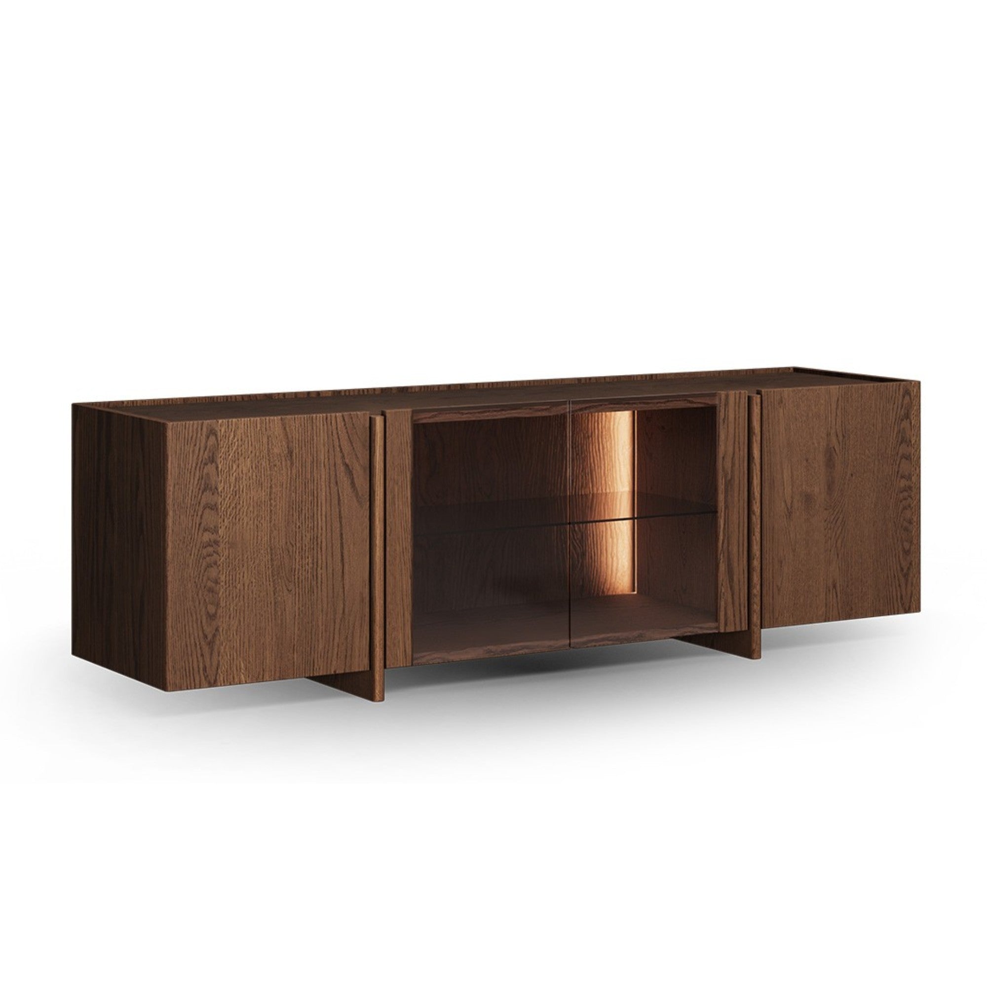 TV Kommode Tivoli 180x46 cm mit Glas, Material: Auswahlmöglichkeit