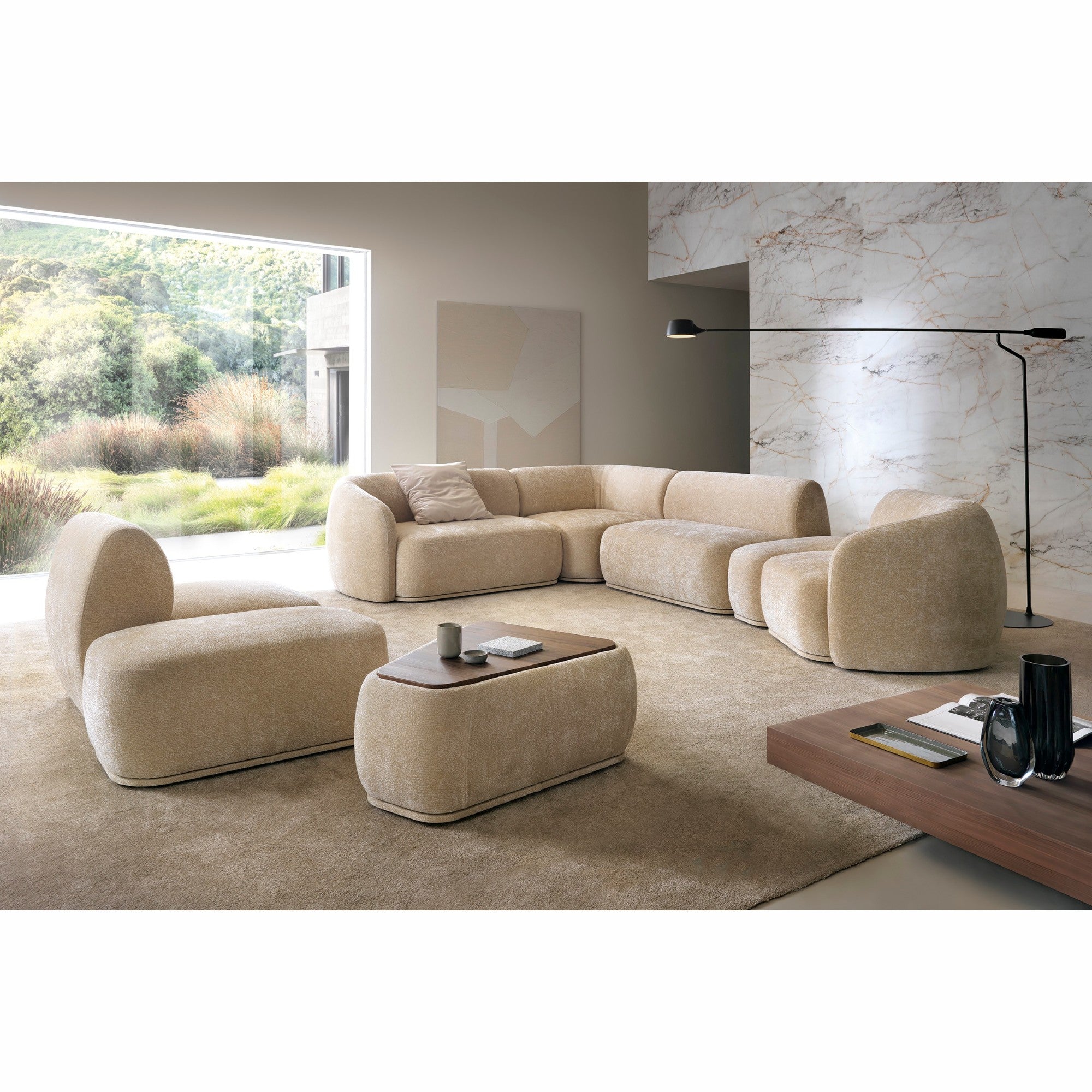 Modulares Sofa Nobo 357x147 cm, Material: Auswahlmöglichkeit