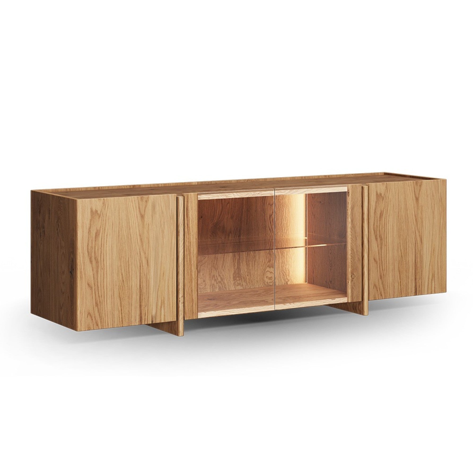 TV Kommode Tivoli 180x46 cm mit Glas, Material: Auswahlmöglichkeit