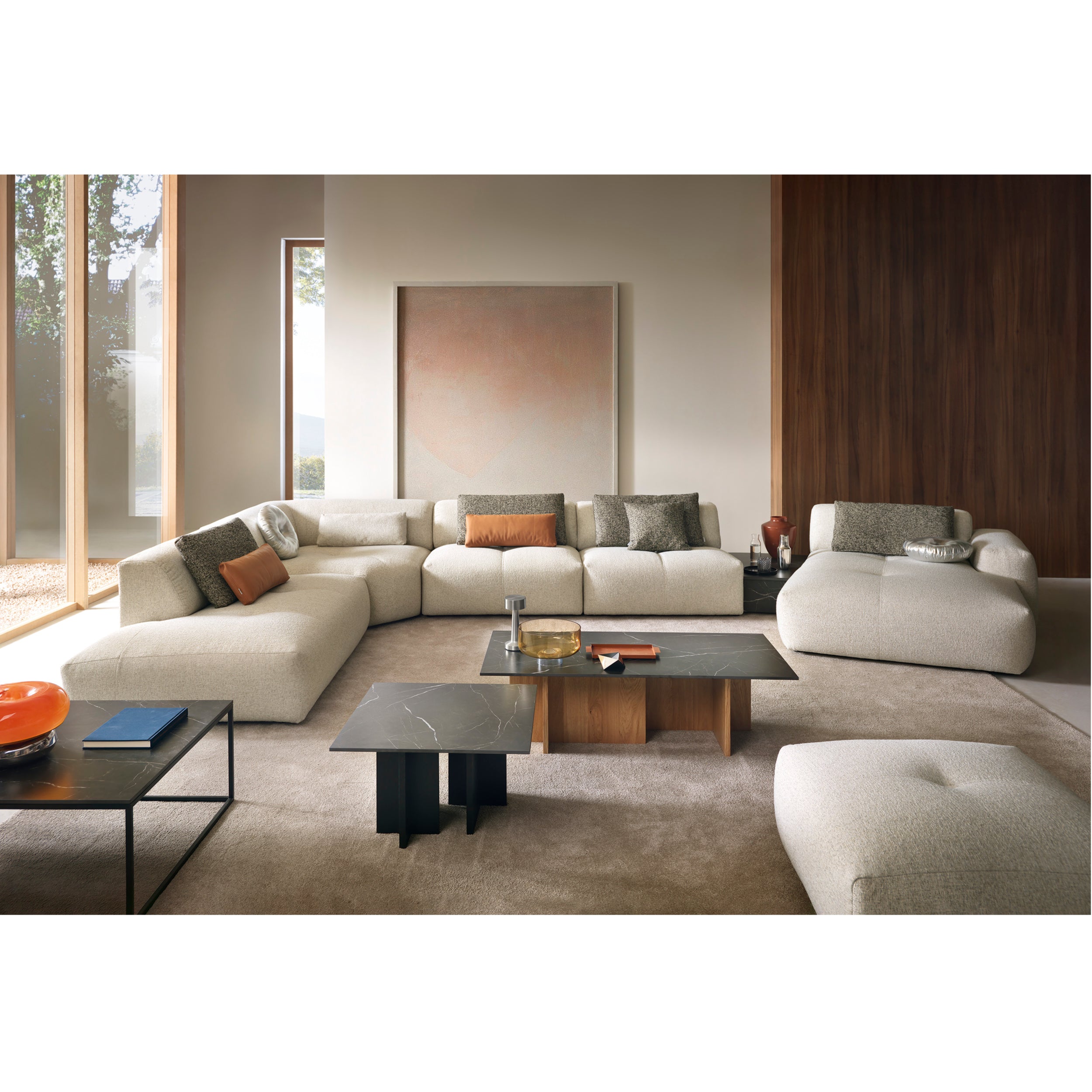 Ecksofa Calm 519x280cm, Material: Auswahl möglich