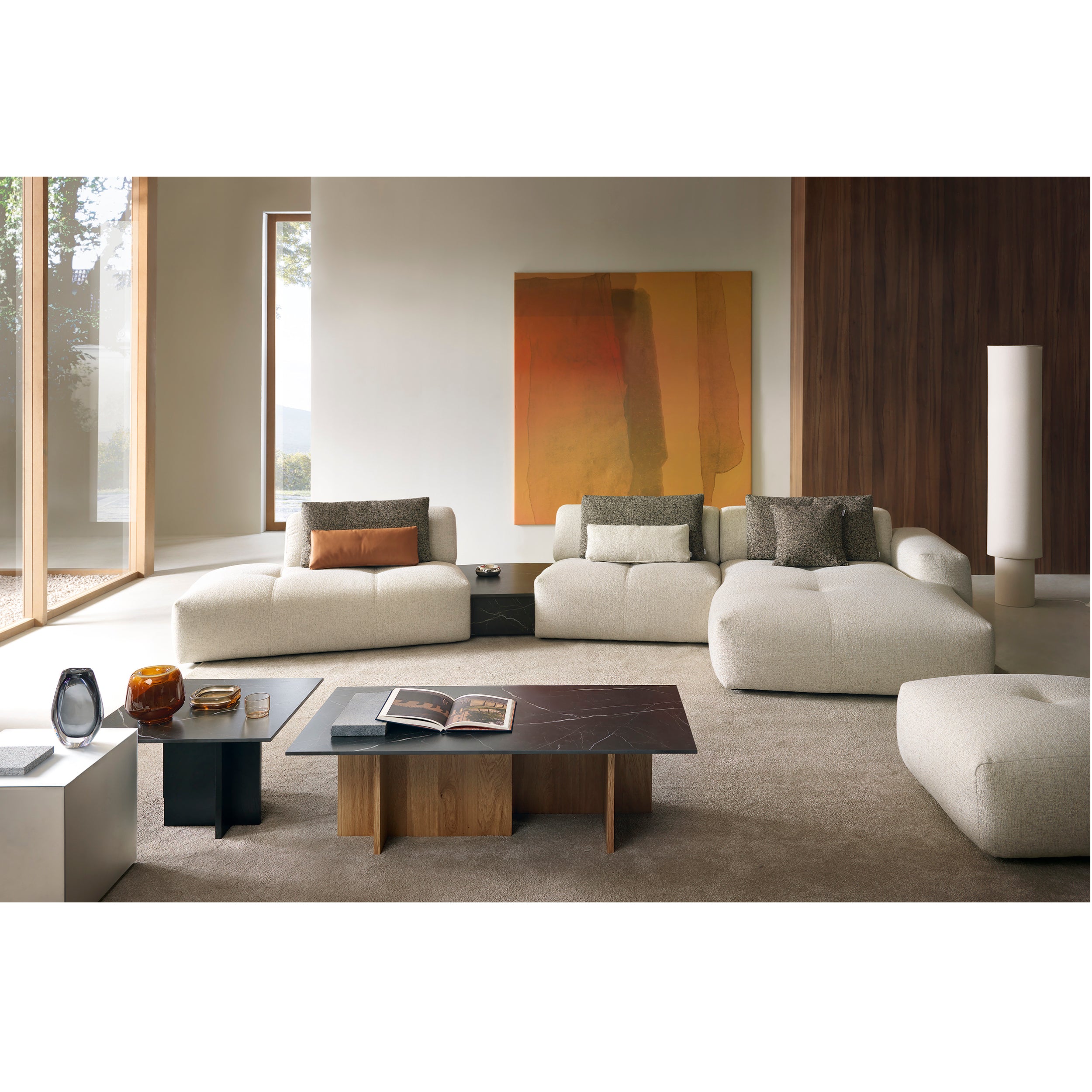 Ecksofa Calm 437x180cm, Material: Auswahl möglich