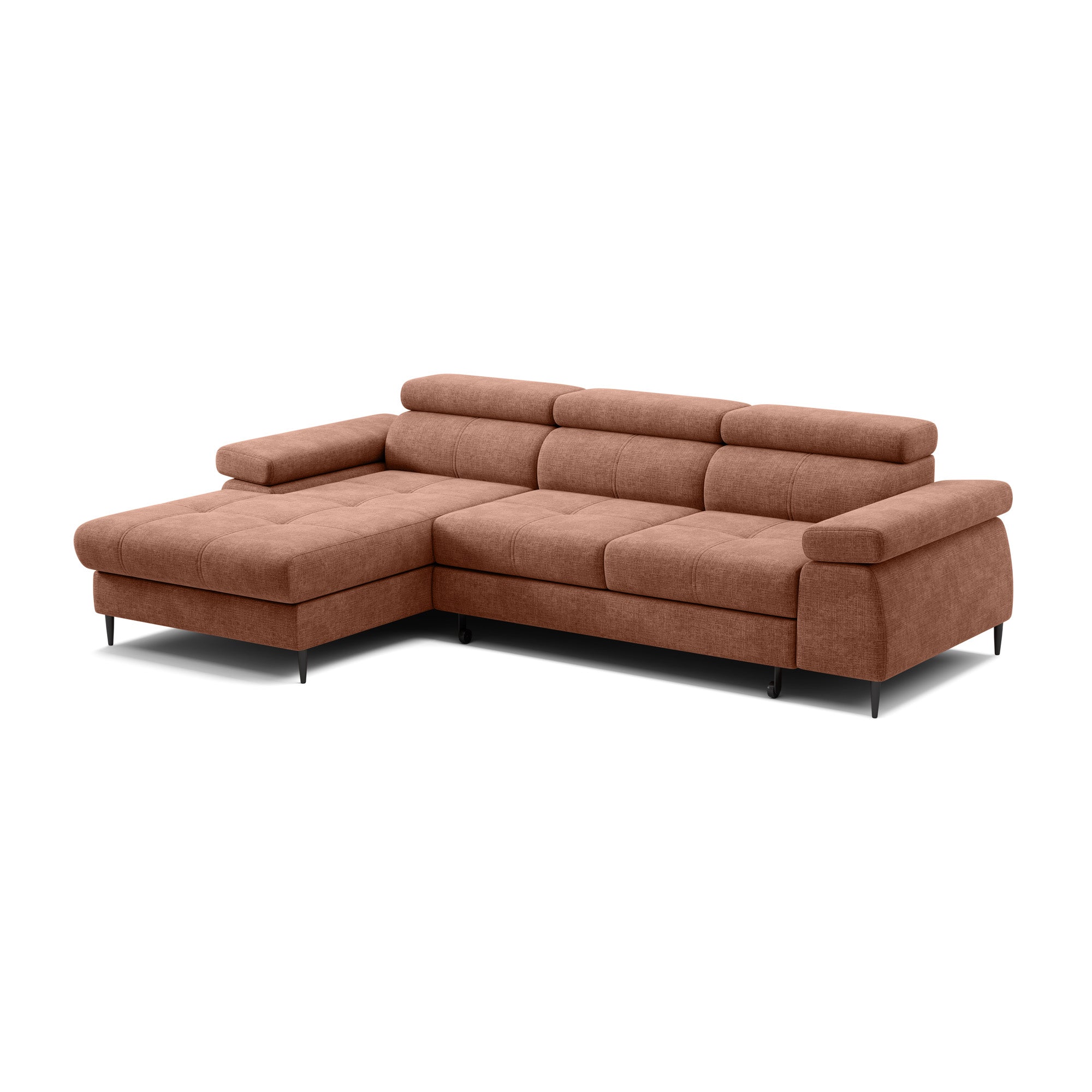 Ecksofa Cordoba I, 283x102cm, Material: Auswahl möglich