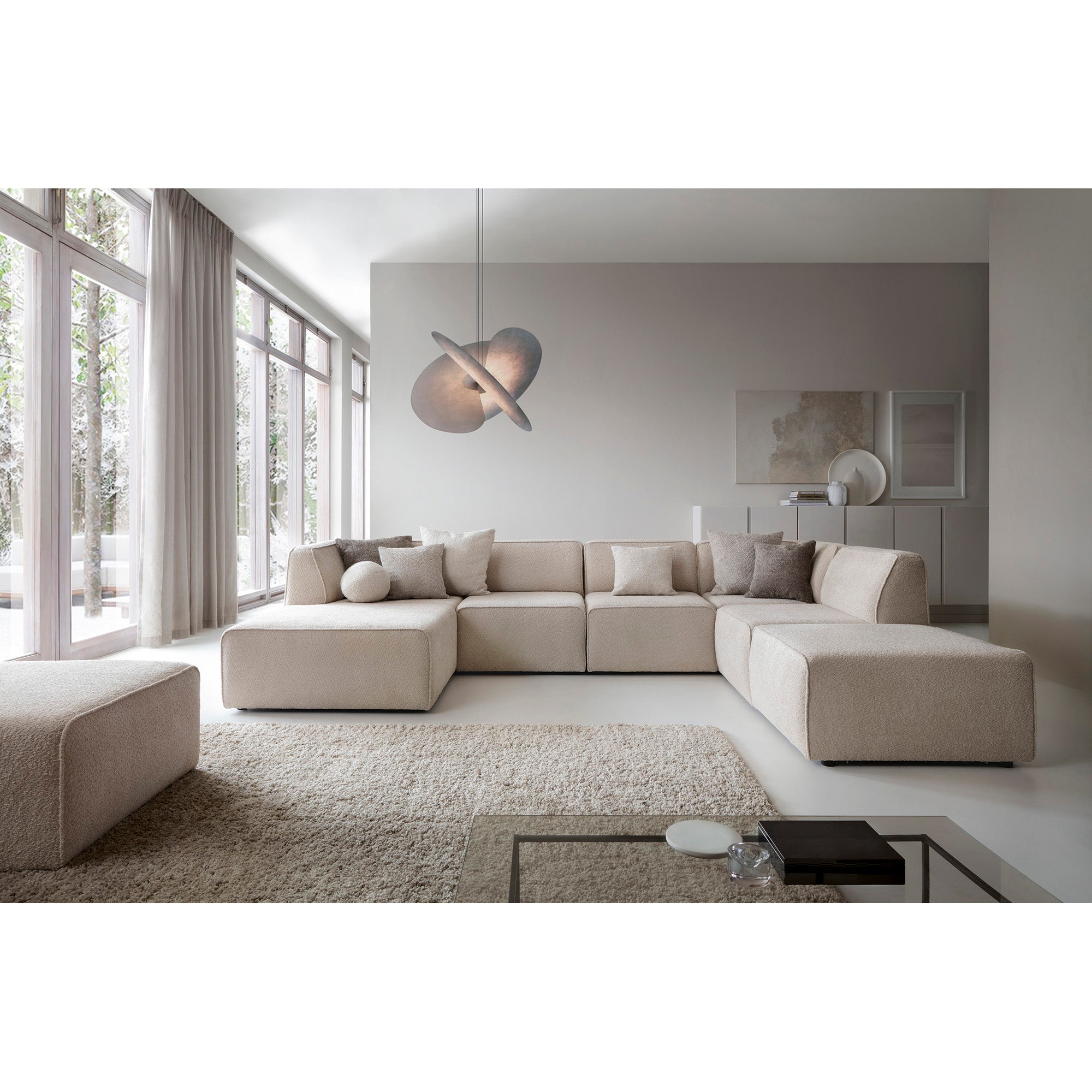 Modulares Ecksofa Hugg 343x242cm, Material: Material nach Wahl