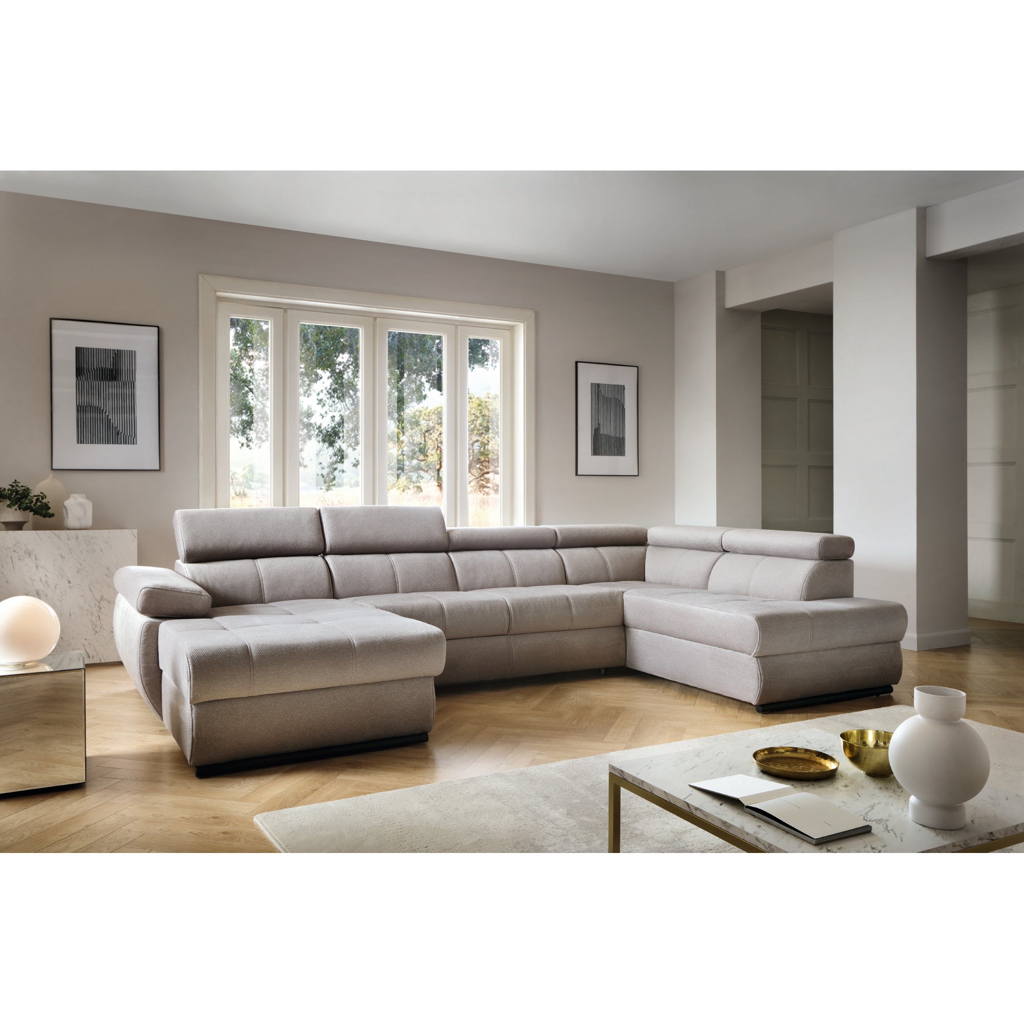 Ecksofa Lisbon III, 341x200cm, Material: Auswahl möglich