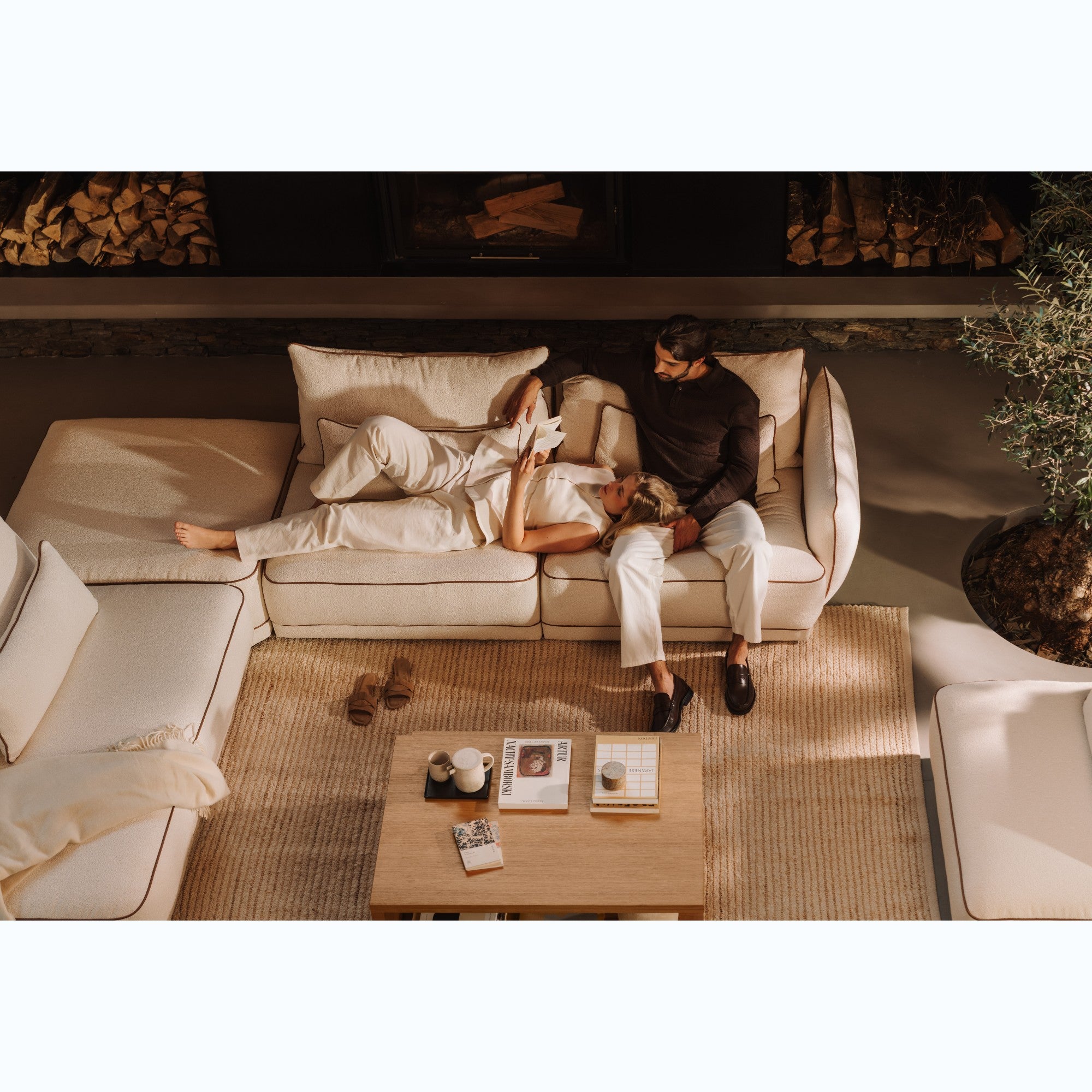 Modulares Sofa Yves 323x253 cm, Material: Auswahlmöglichkeit