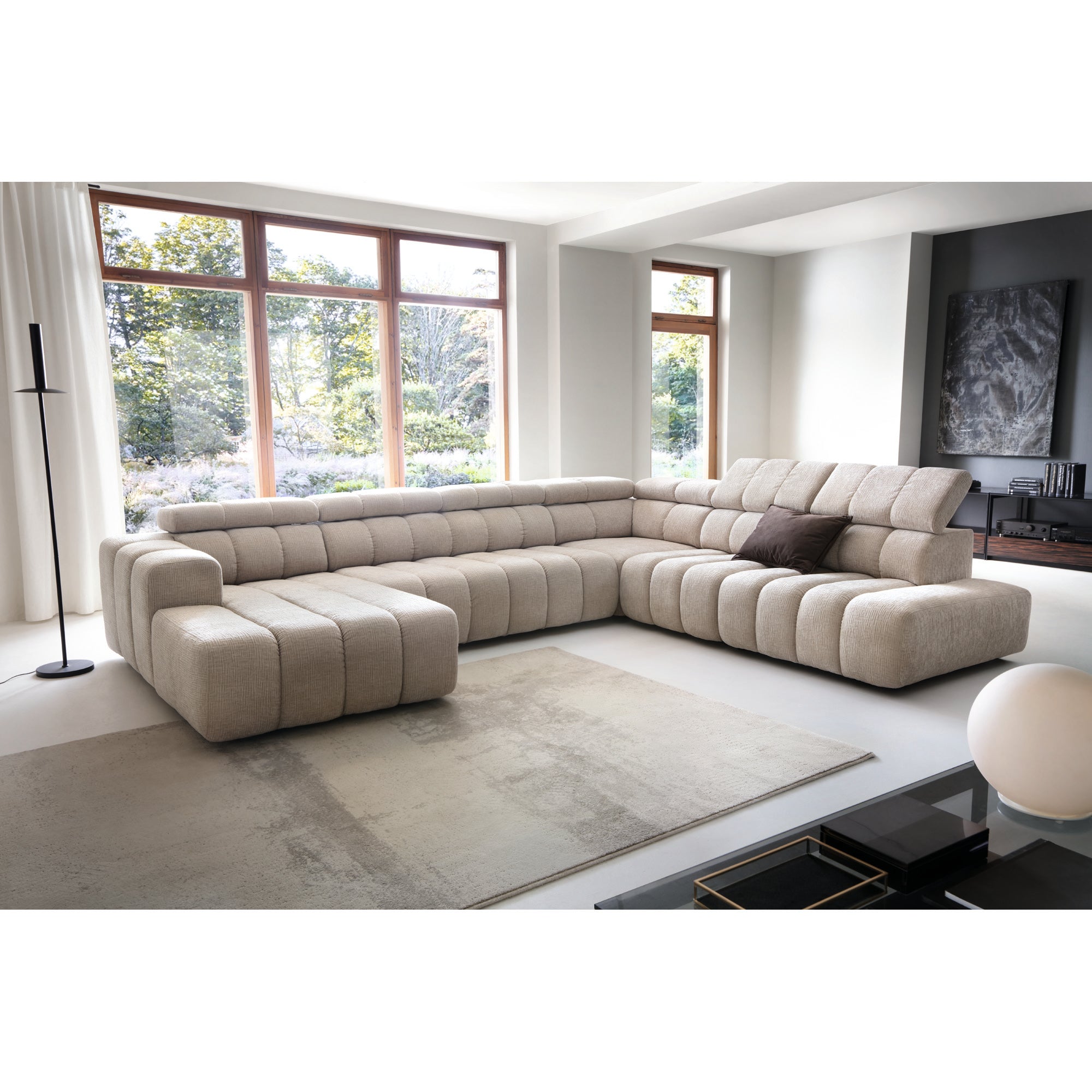 Modulares Ecksofa Zürich 367x294cm, Material: Auswahl möglich