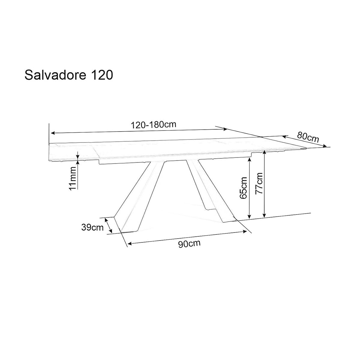 Salvadore Esstisch, Material: Gehärtetes Glas