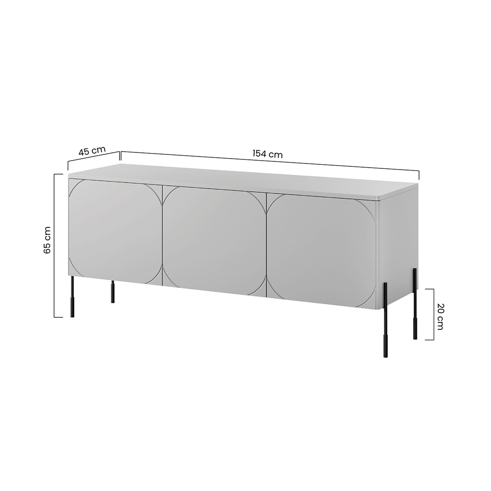 Sonatia Kommode 150cm, 3 Türen, Material: MDF