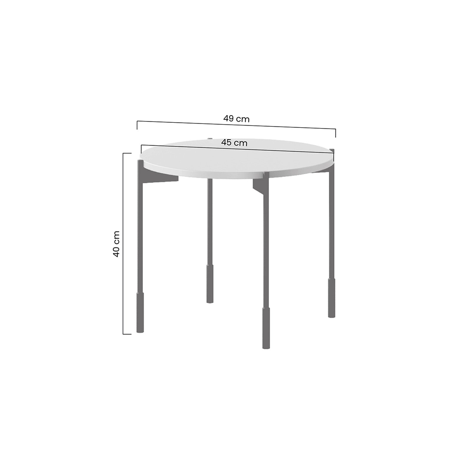 Sonatia runder Couchtisch 45cm, Material: MDF