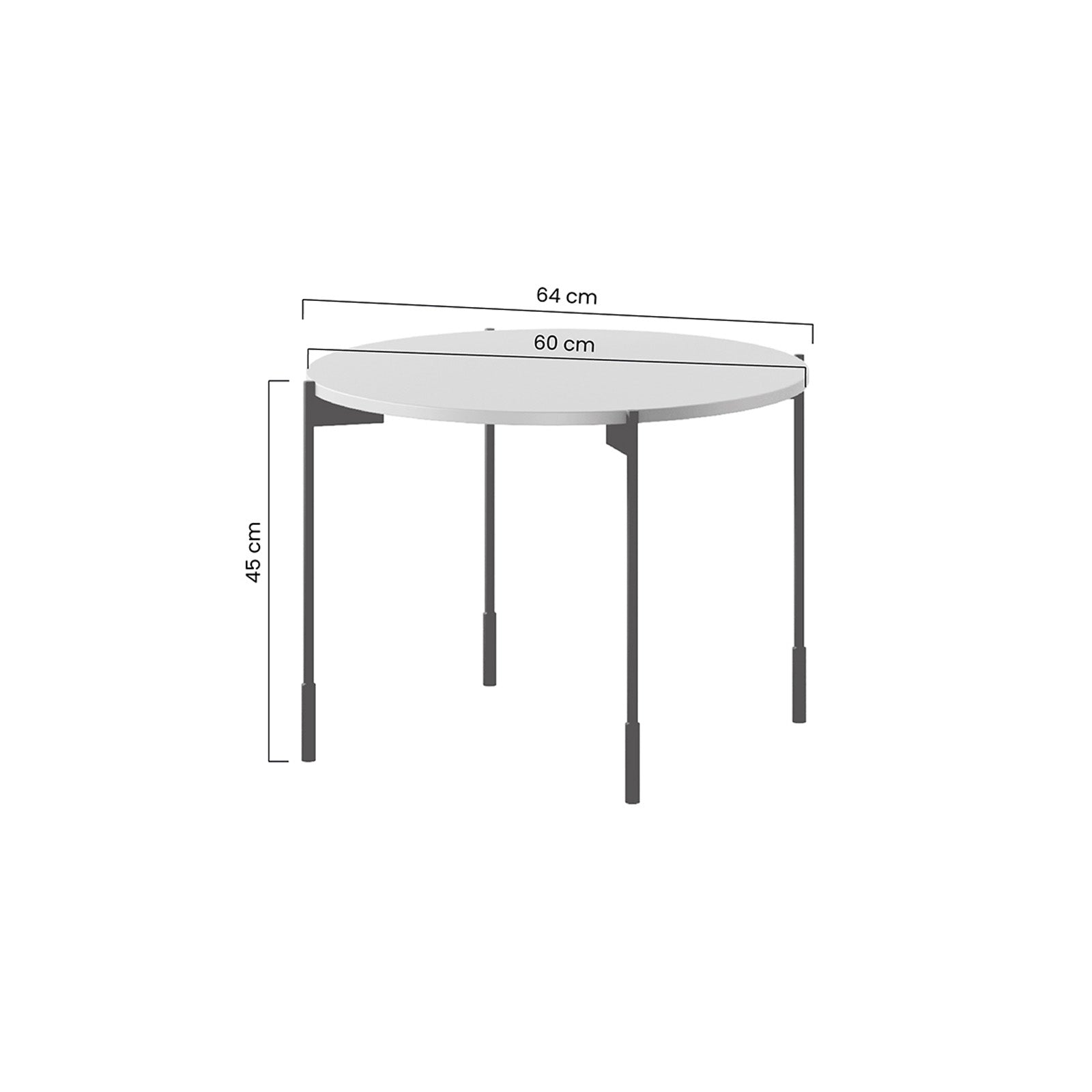 Sonatia runder Couchtisch 60cm, Material: MDF