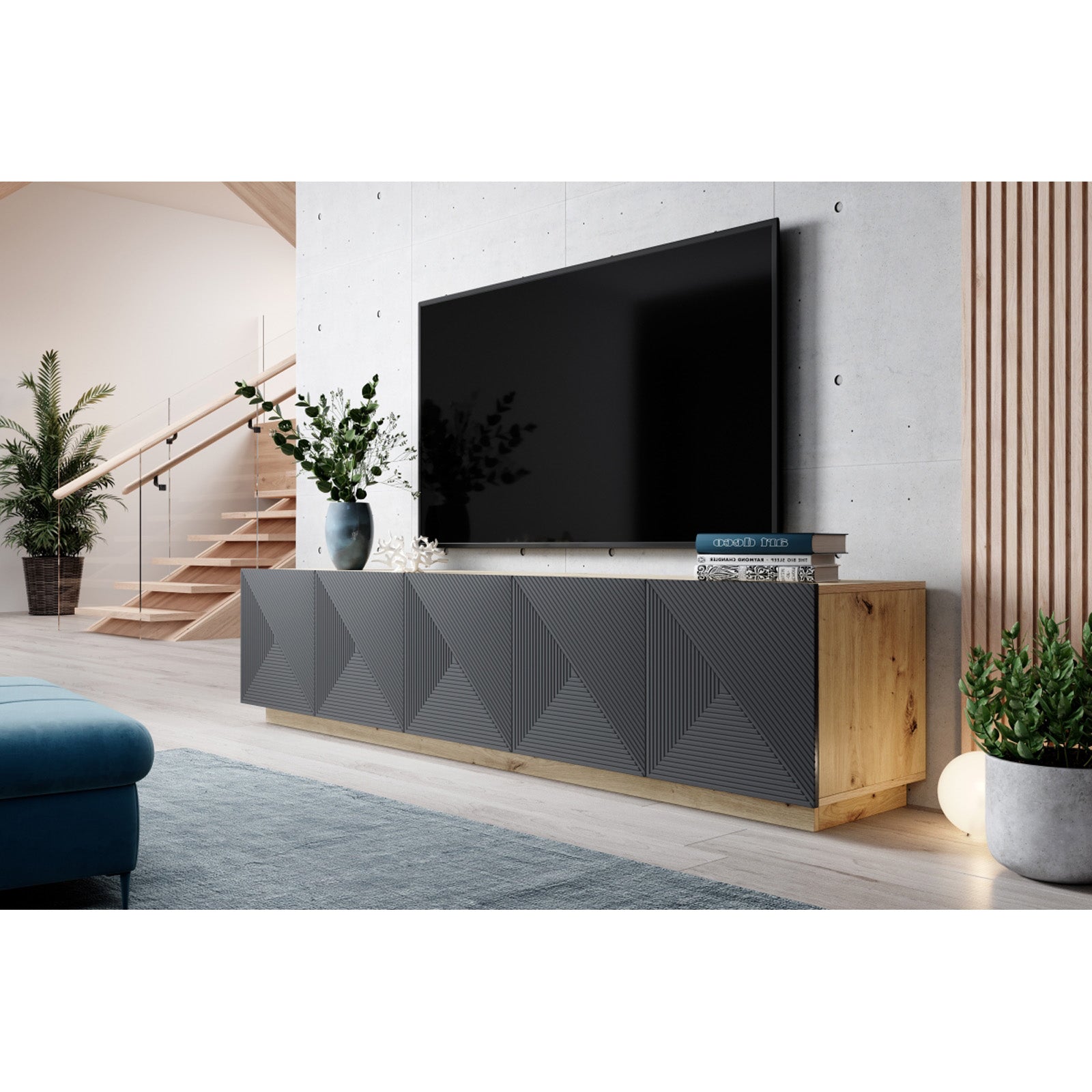 Kommode Asha 200cm, Material: Eiche