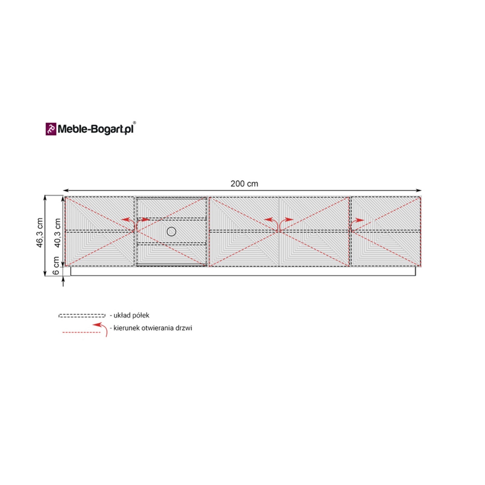 Kommode Asha 200cm, Material: Eiche