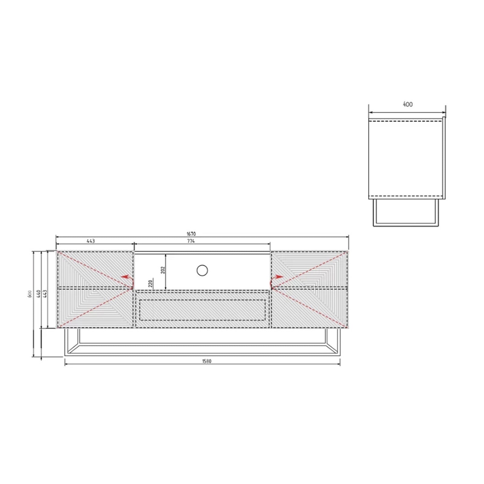 Kommode Asha 167cm, Material: Eiche