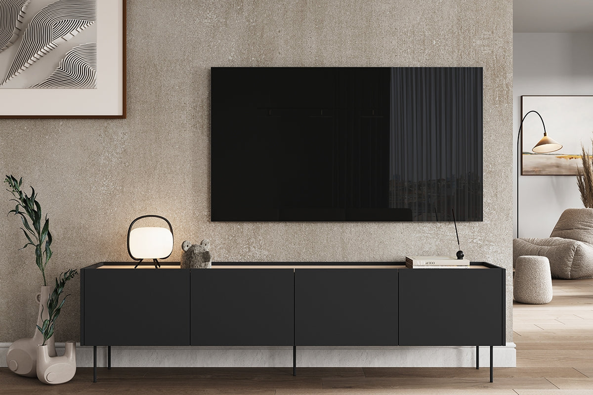 TV Kommode Desin 220cm, 4 Türen, Material: MDF