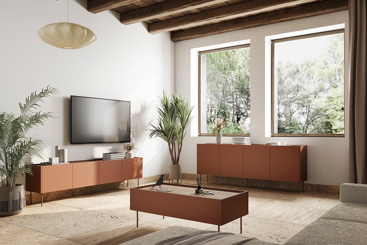 TV Kommode Desin 220cm, 4 Türen, Material: MDF