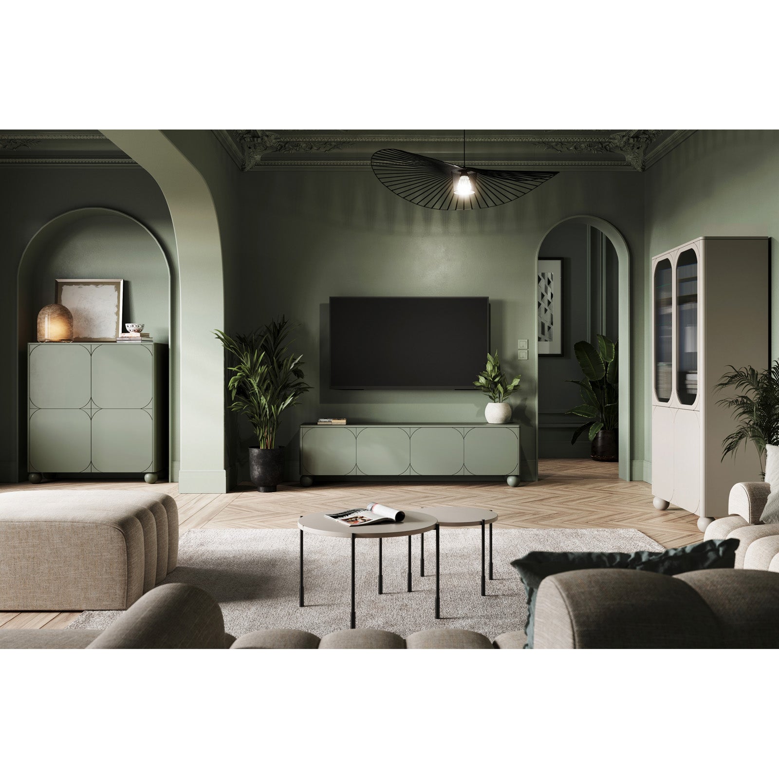 Sonatia Kommode 200cm, 4 Türen, Material: MDF