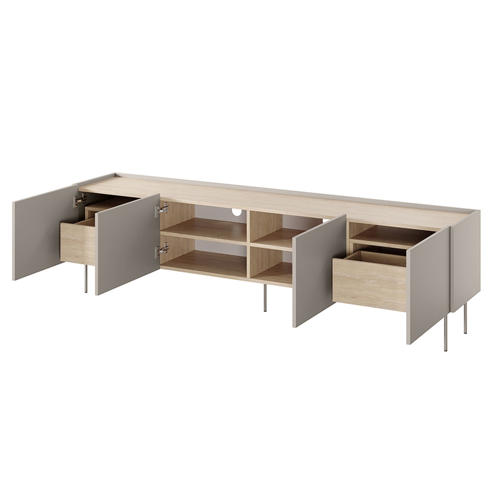TV Kommode Desin 220cm, 4 Türen und 2 Schubladen, Material: MDF 