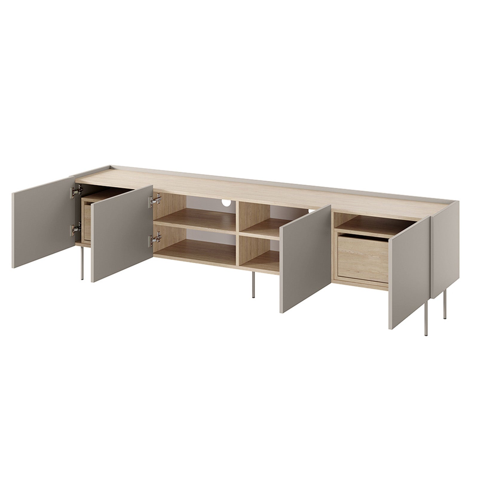 TV Kommode Desin 220cm, 4 Türen und 2 Schubladen, Material: MDF 