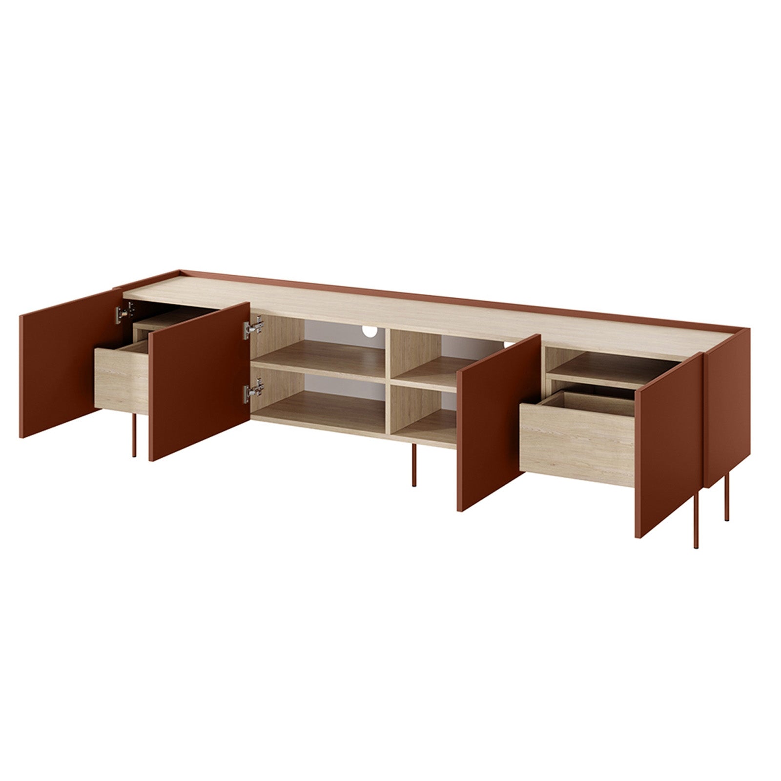 TV Kommode Desin 220cm, 4 Türen und 2 Schubladen, Material: MDF 