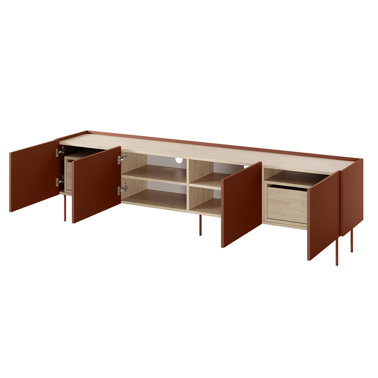 TV Kommode Desin 220cm, 4 Türen und 2 Schubladen, Material: MDF 