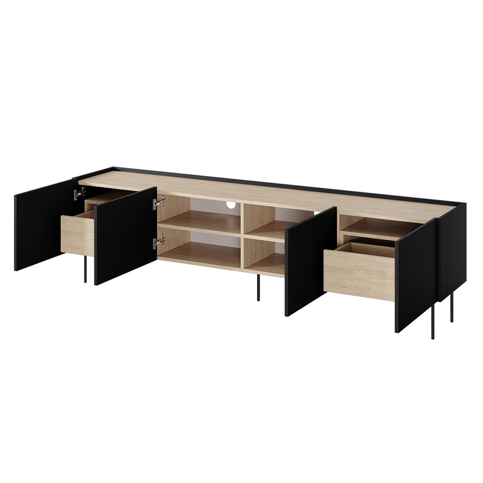 TV Kommode Desin 220cm, 4 Türen und 2 Schubladen, Material: MDF 