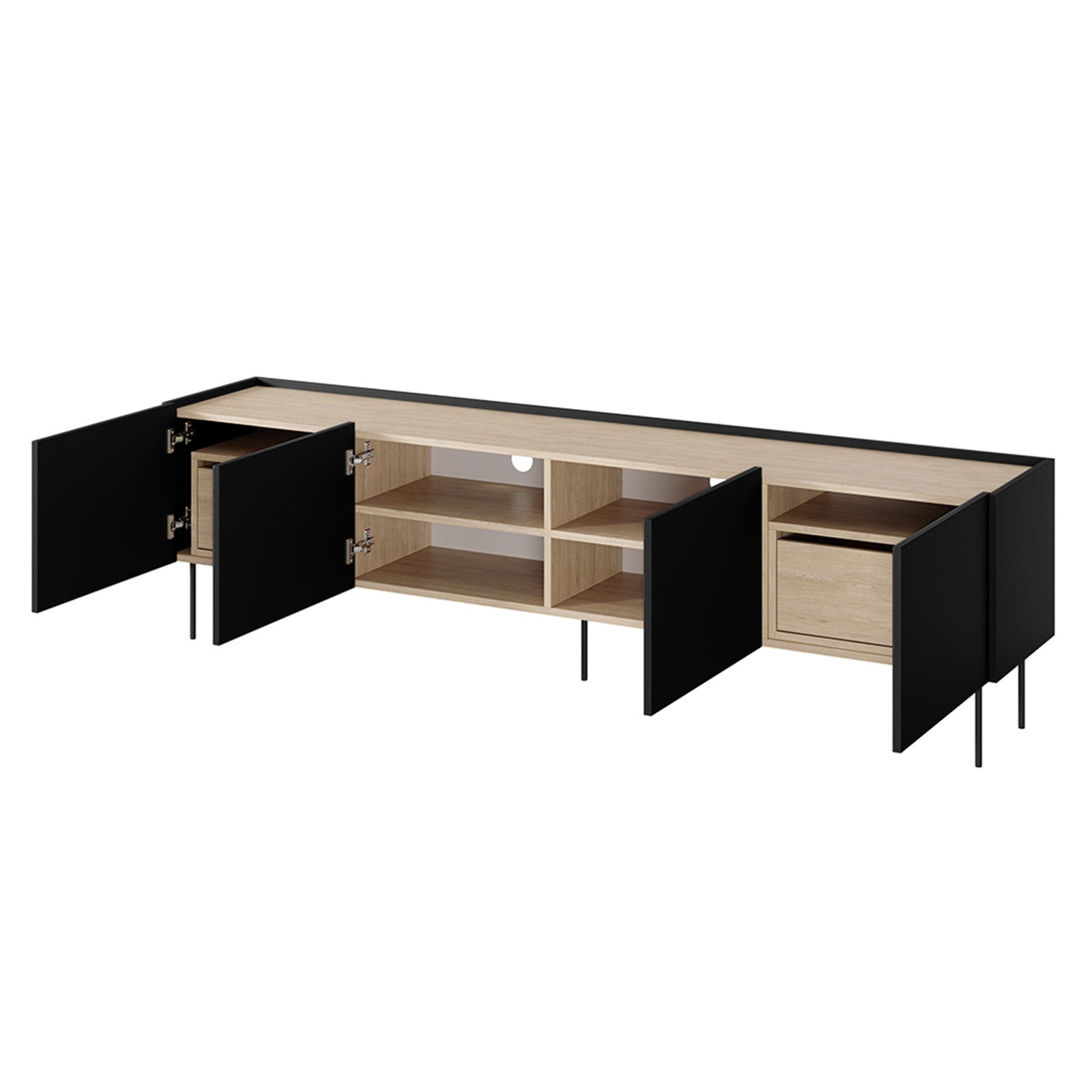 TV Kommode Desin 220cm, 4 Türen und 2 Schubladen, Material: MDF 