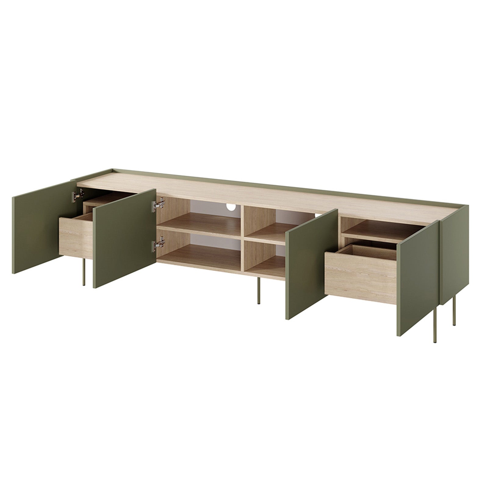 TV Kommode Desin 220cm, 4 Türen und 2 Schubladen, Material: MDF 