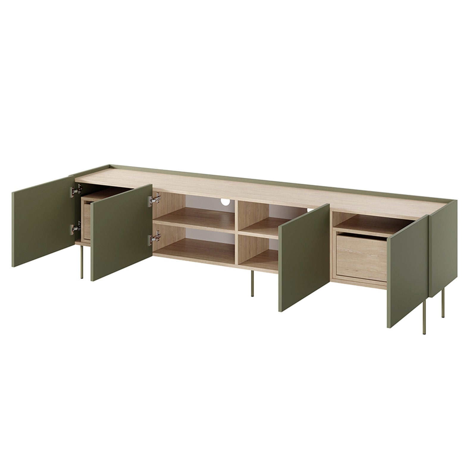 TV Kommode Desin 220cm, 4 Türen und 2 Schubladen, Material: MDF 