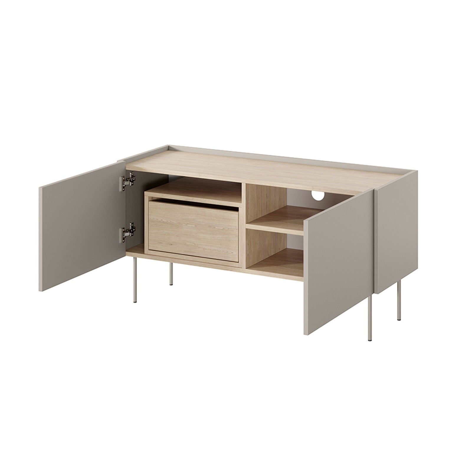 Kommode Desin 120cm, 2 Türen und 1 Schublade, Material: MDF